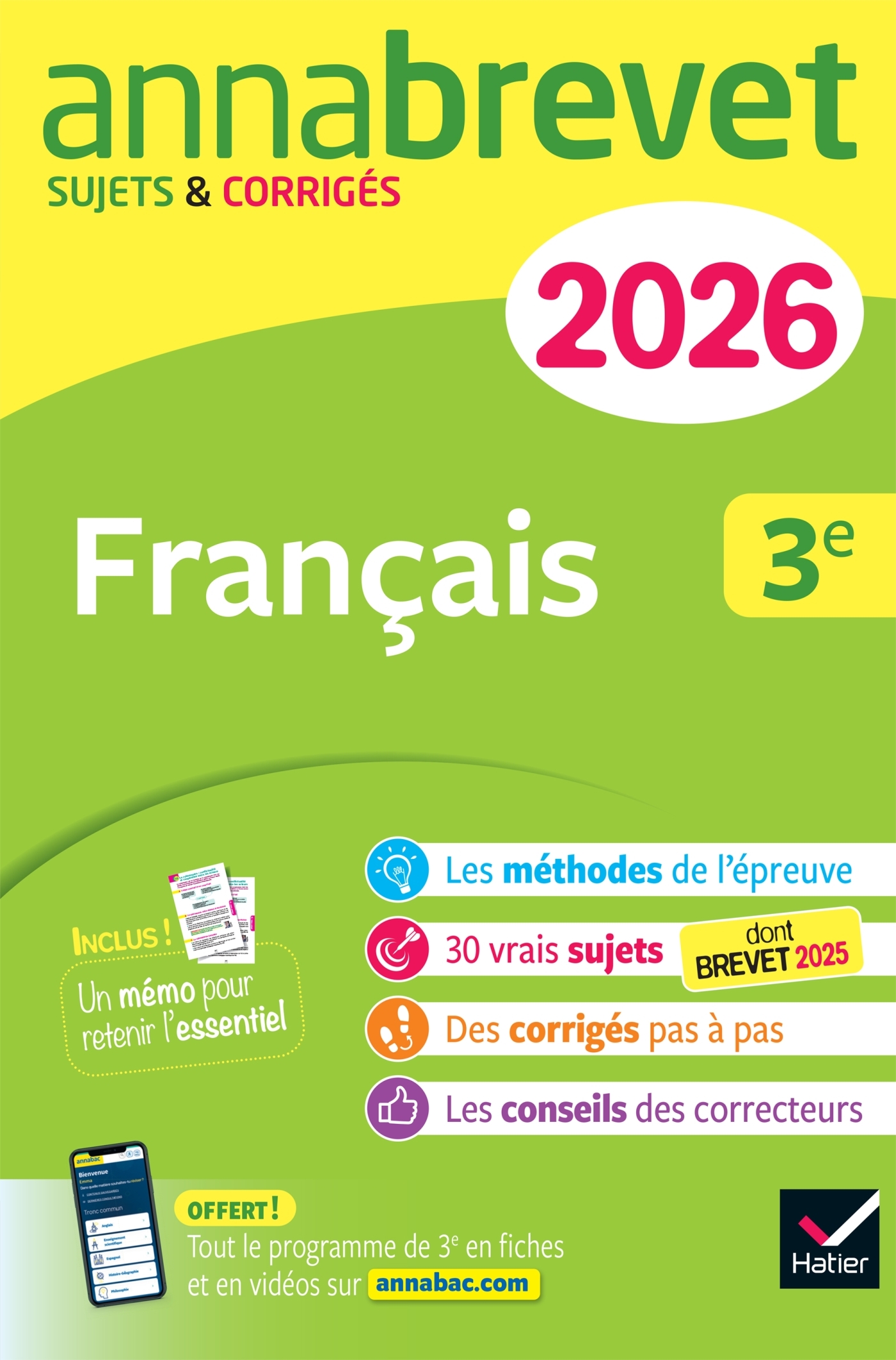 Annales du brevet 2026 - Annabrevet Français 3e - Nouveau brevet - Christine Formond, Louise Taquechel - HATIER