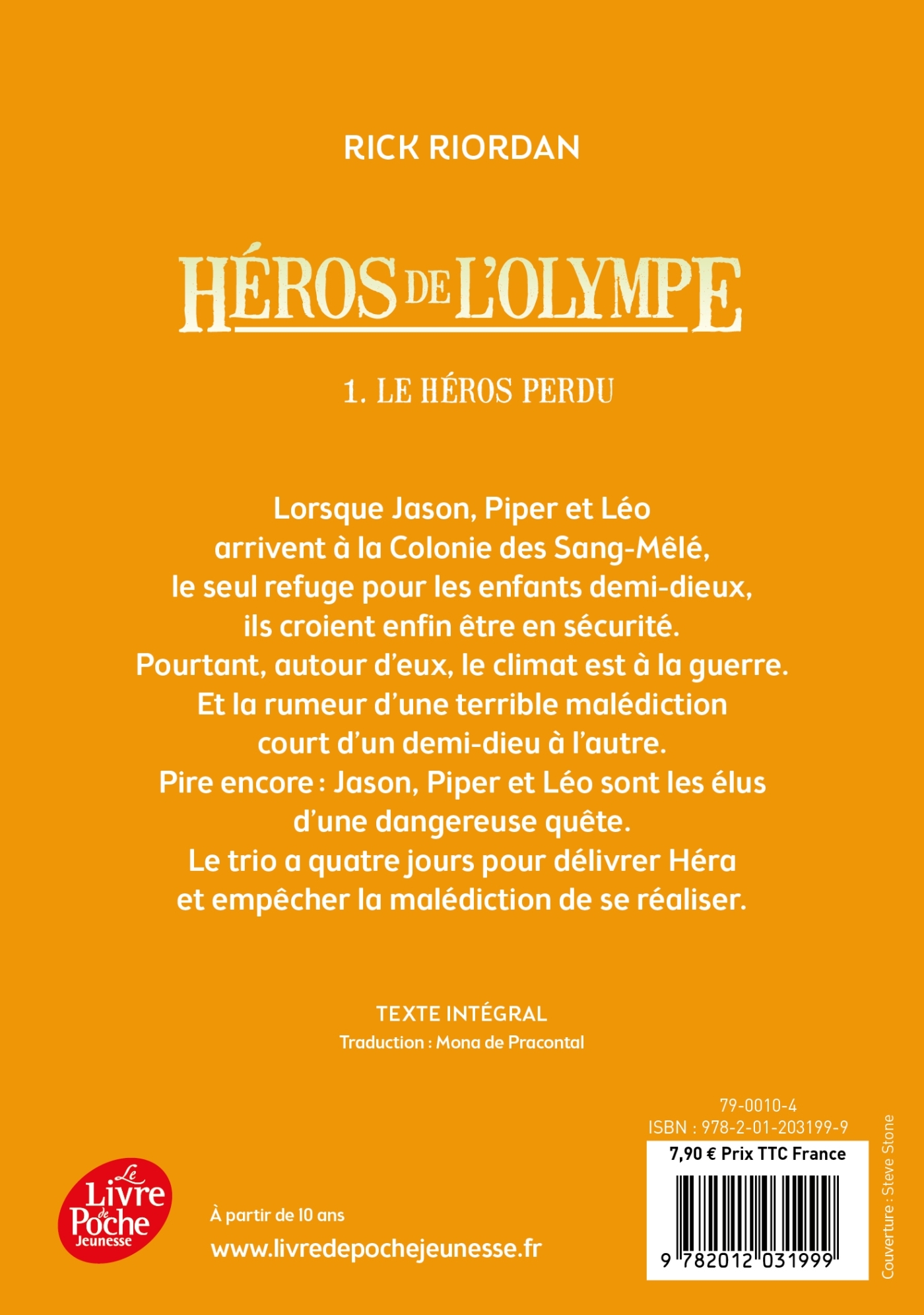 Héros de l'Olympe - Tome 1 - Le héros perdu - Rick Riordan - POCHE JEUNESSE