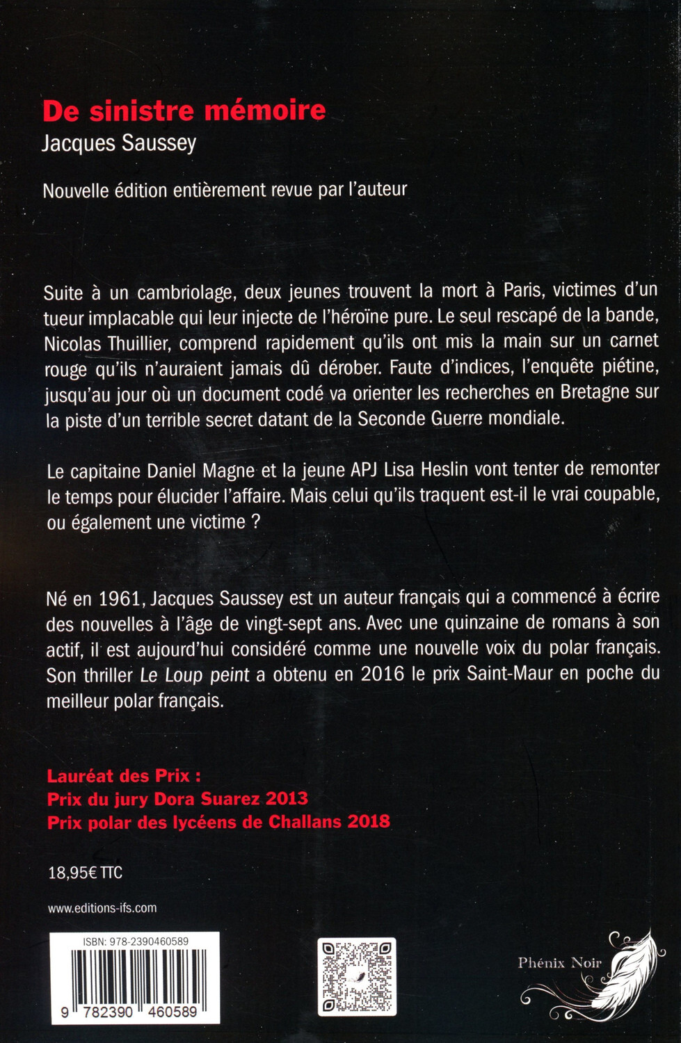 De sinistre mémoire - Jacques Saussey - PHENIX NOIR