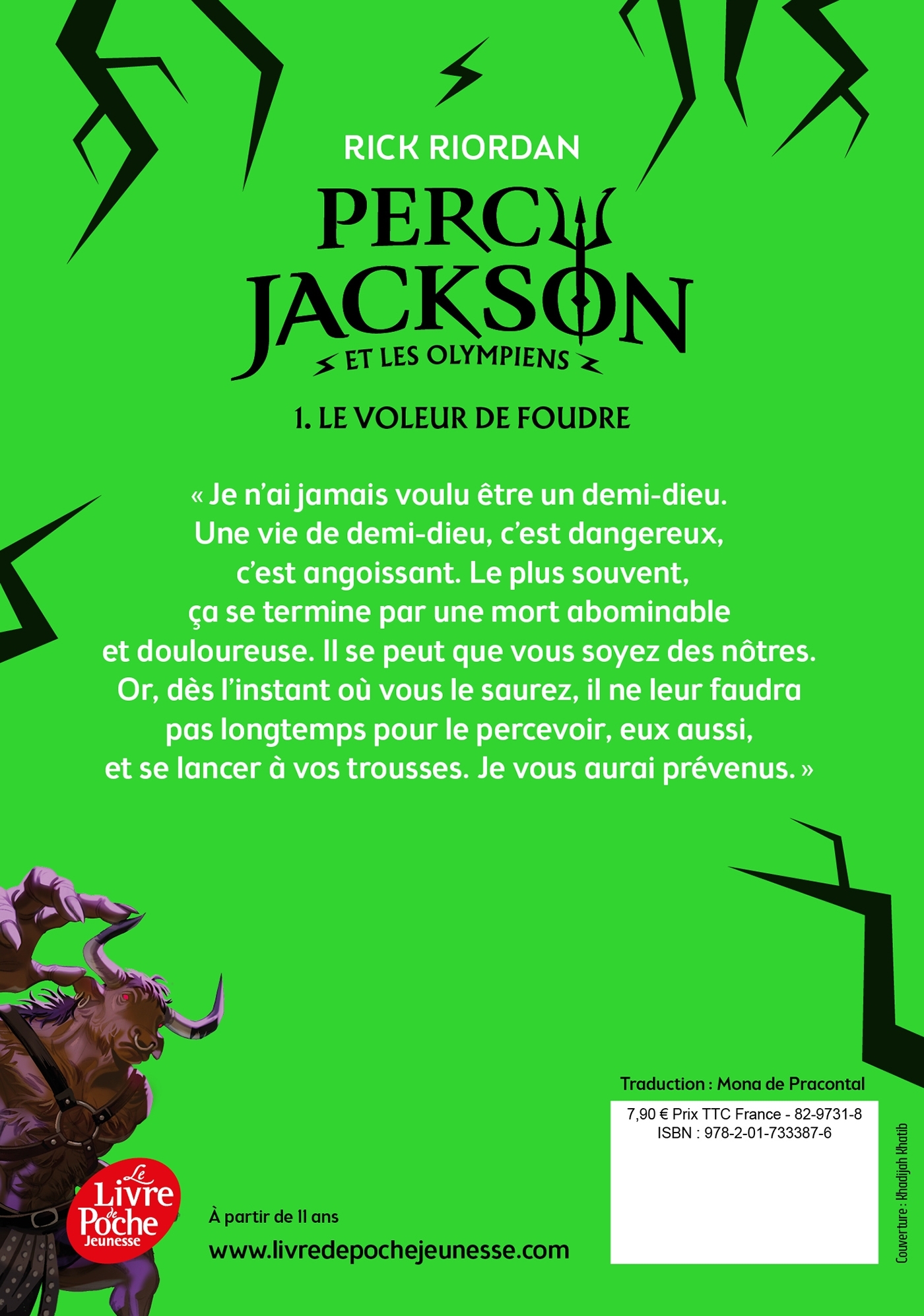 Percy Jackson et les Olympiens - Tome 1 - Rick Riordan - POCHE JEUNESSE