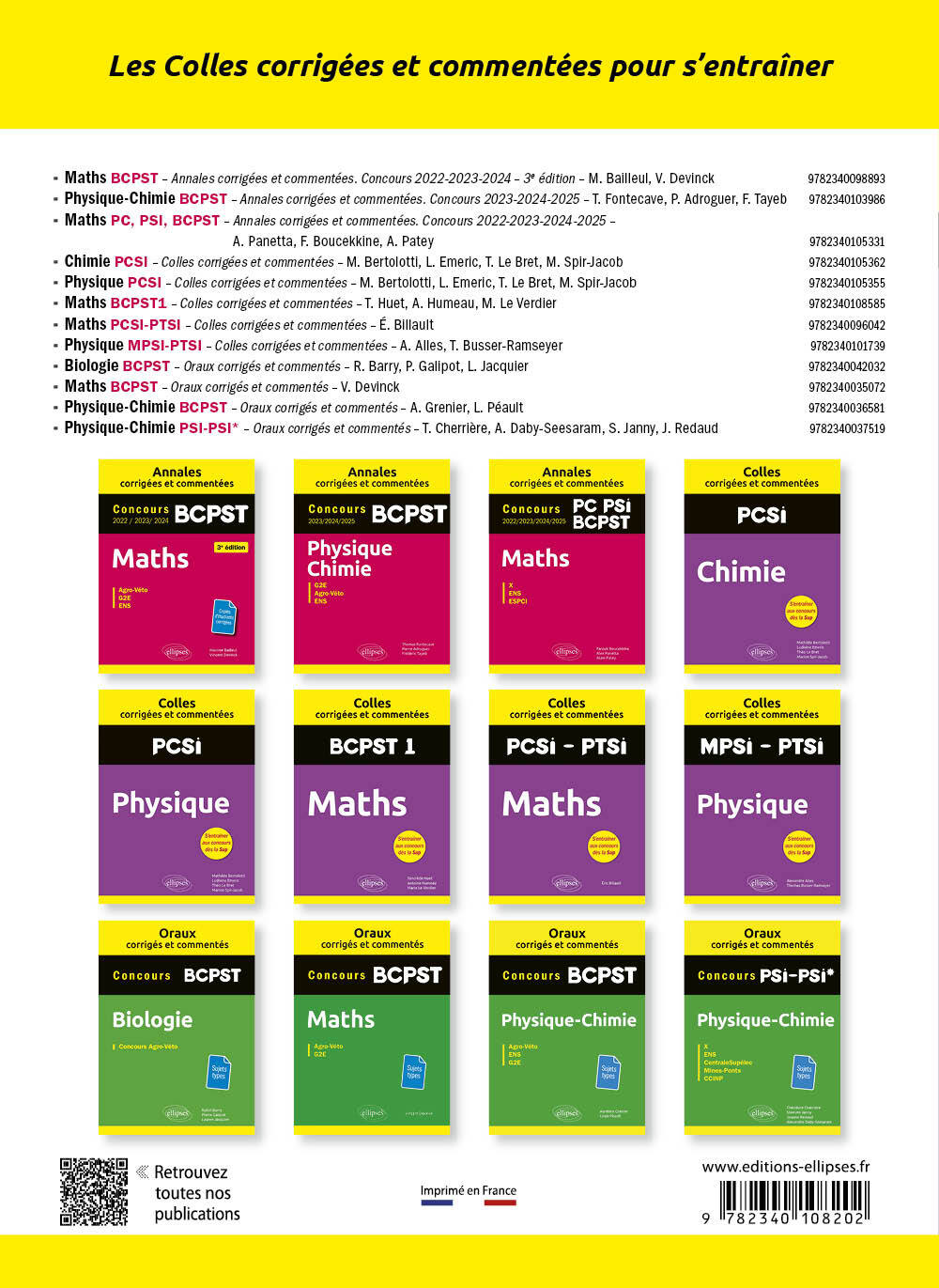 Physique-Chimie. BCPST1. Colles corrigées et commentées - Justine Coïs, Rémi Dejean De La Batie - ELLIPSES