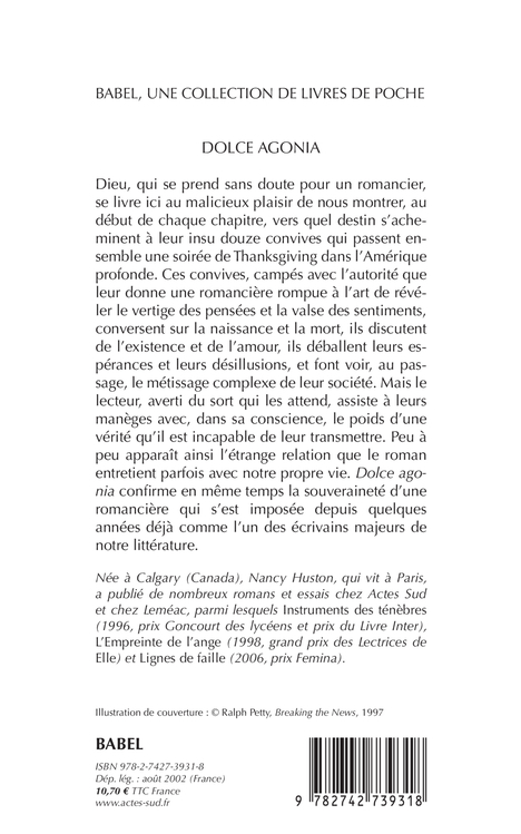 Dolce agonia - Nancy Huston - ACTES SUD