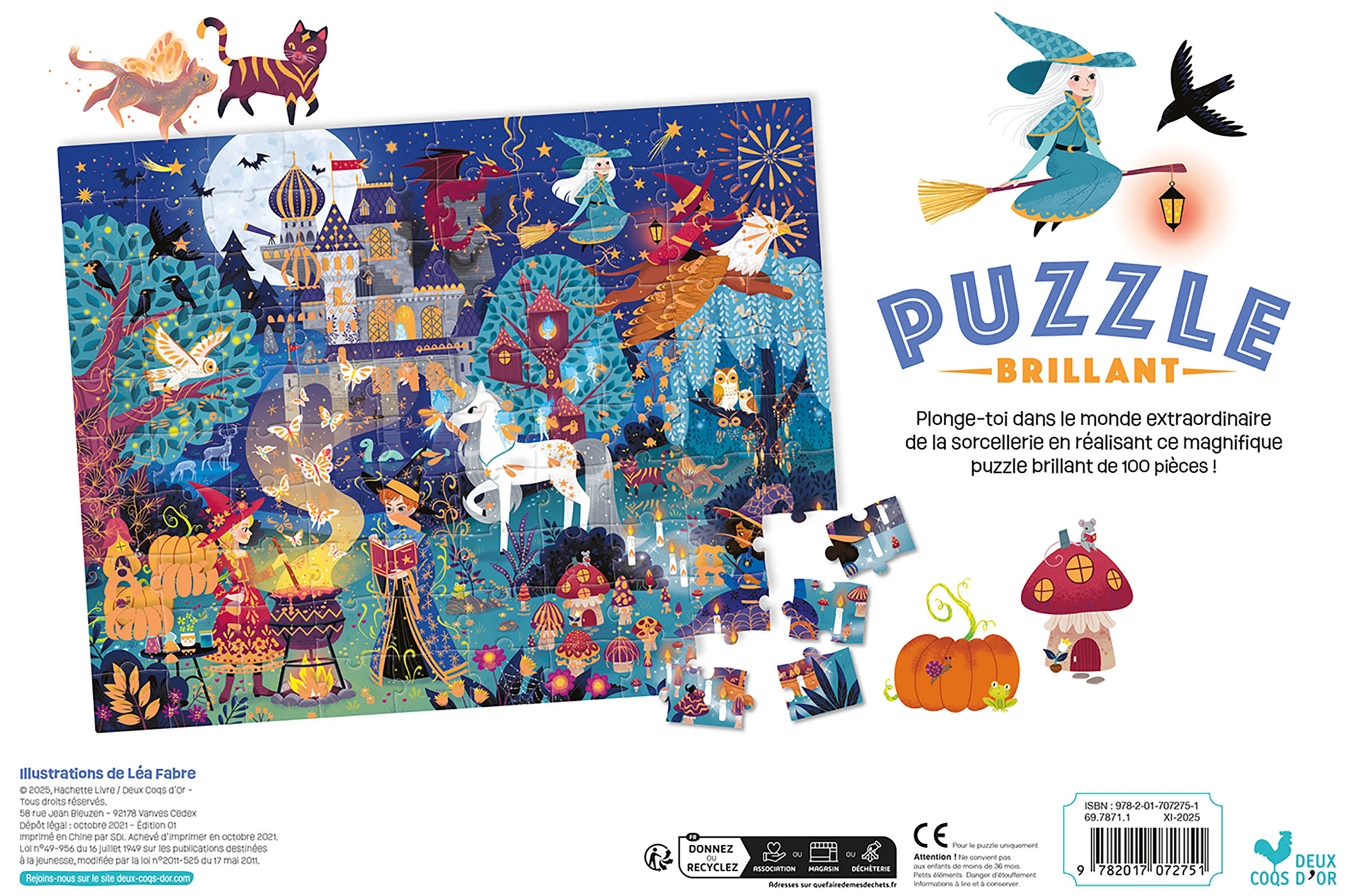 Puzzle brillant Au royaume des sorciers - 100 pièces -  - DEUX COQS D OR