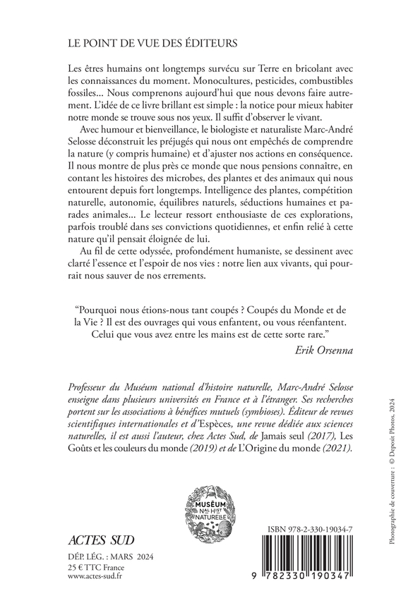 NATURE ET PRÉJUGÉS - Marc-André Selosse, Érik Orsenna - ACTES SUD