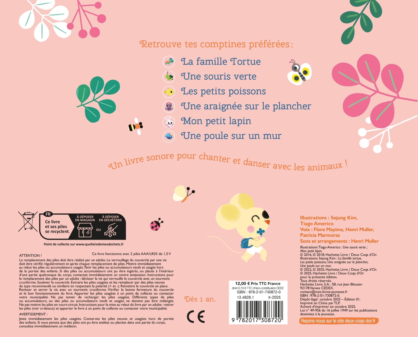 Mes comptines animaux - livre sonore avec boitier -  - DEUX COQS D OR