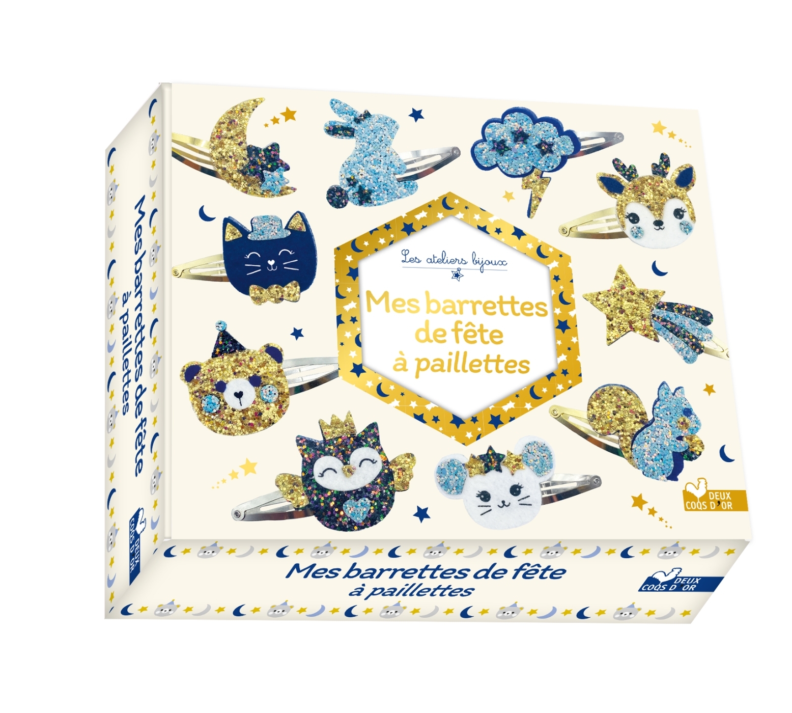 Mes barrettes de fête à paillettes - coffret avec accessoires -   - DEUX COQS D OR