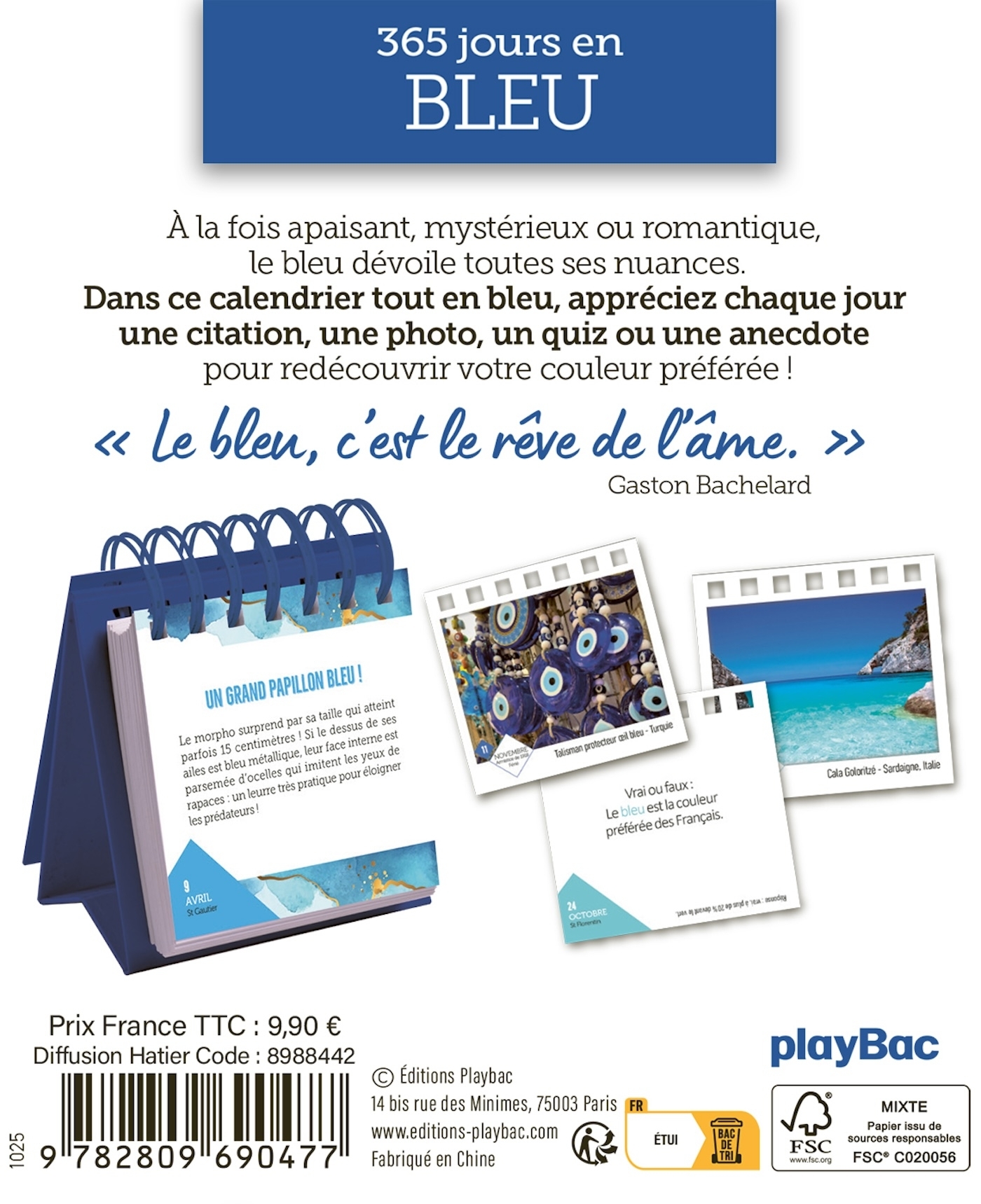 Calendrier 365 jours en bleu -   - PLAY BAC