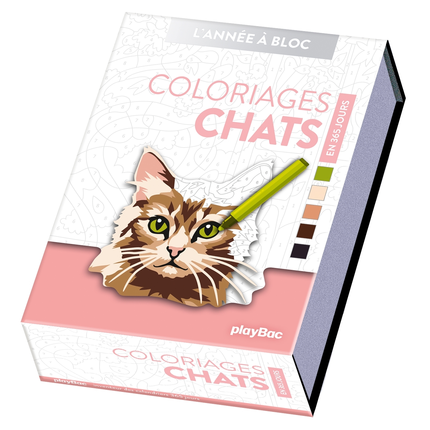 Calendrier Coloriages Chats en 365 jours - L'Année à Bloc -   - PLAY BAC