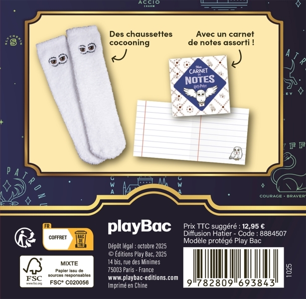 HARRY POTTER - COFFRET MES CHAUSSETTES HEDWIGE -   - PLAY BAC