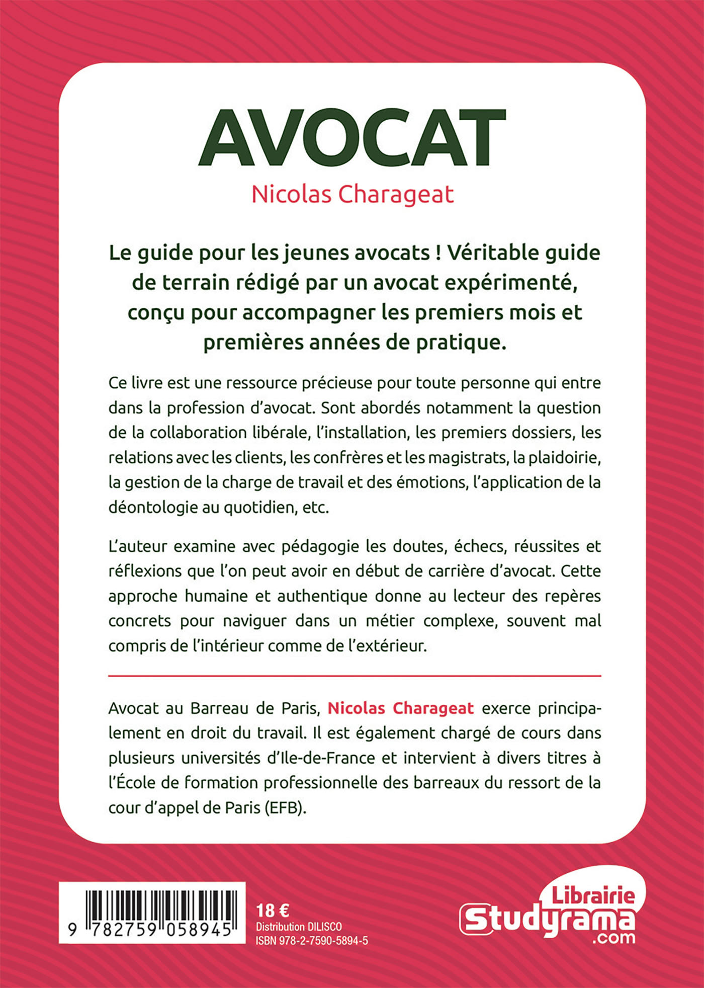 Avocat - Nicolas Charageat - STUDYRAMA