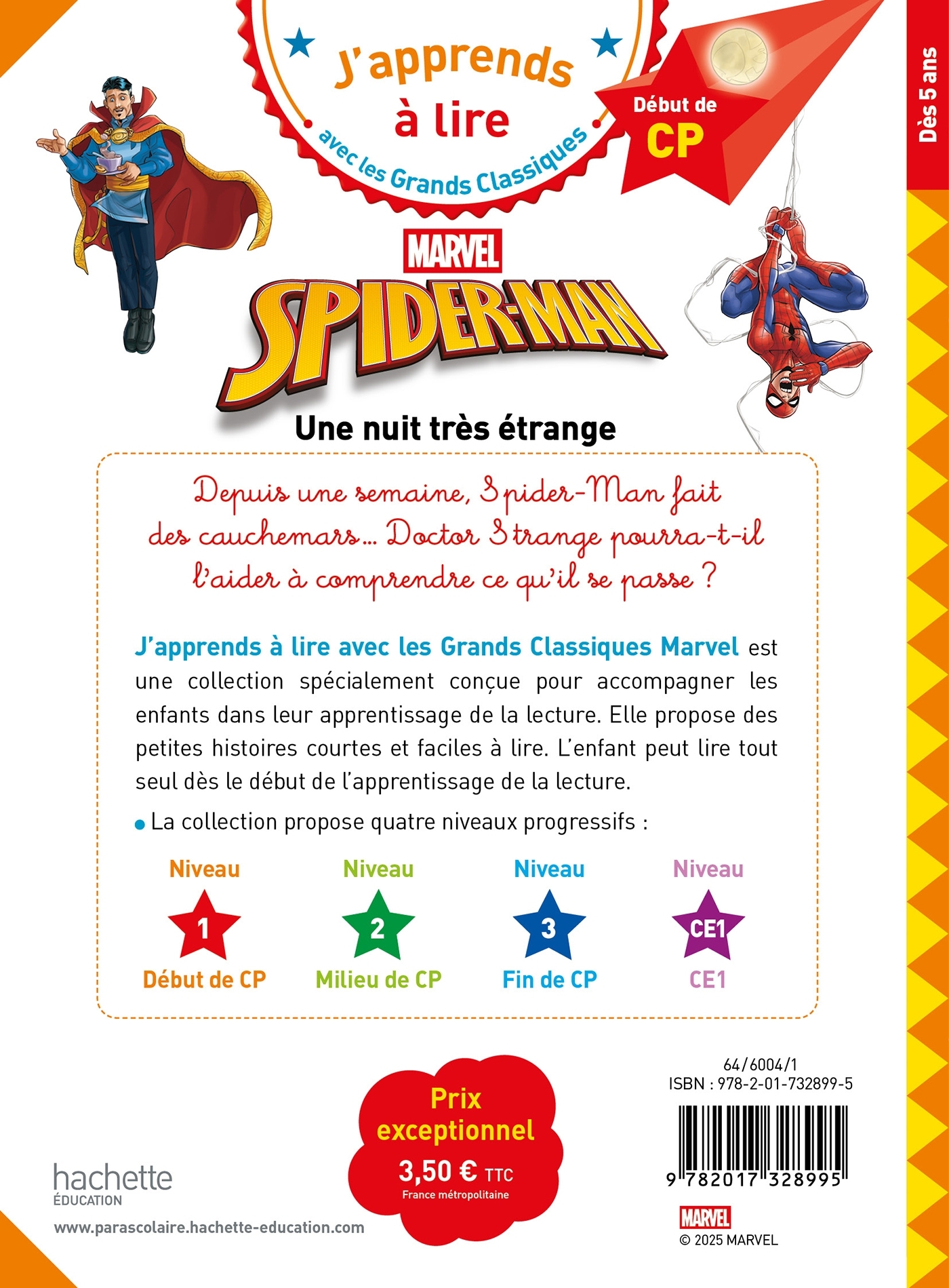 Disney - Marvel - Spider-Man - Une nuit très étrange, CP Niveau 1 - Sandrine Wendling, Isabelle Albertin - HACHETTE EDUC