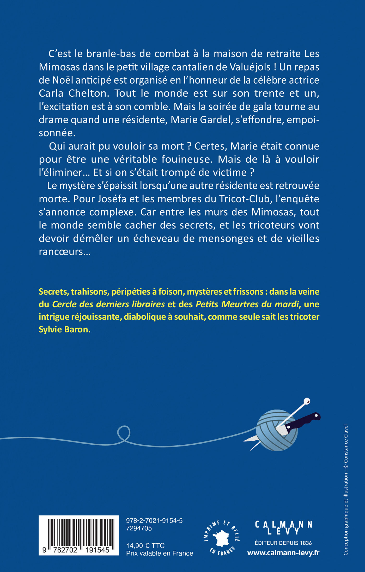 Les Petits meurtres du Tricot Club, tome 4 - Un Noël aux Mimosas - Sylvie Baron - CALMANN-LEVY