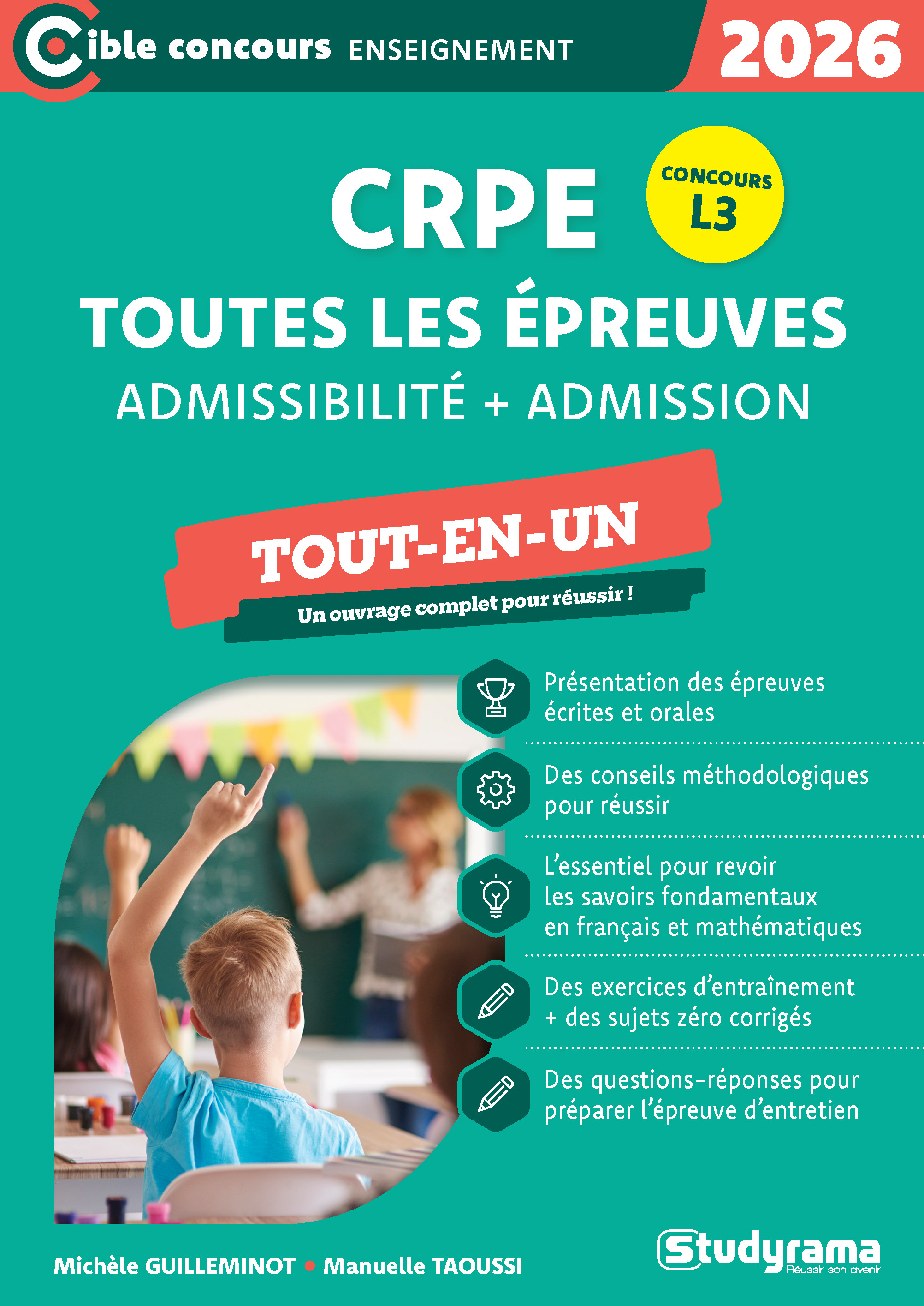 Nouveau CRPE – Toutes les épreuves (admissibilité + admission) - Michèle Guilleminot, MANUELLE TAOUSSI - STUDYRAMA