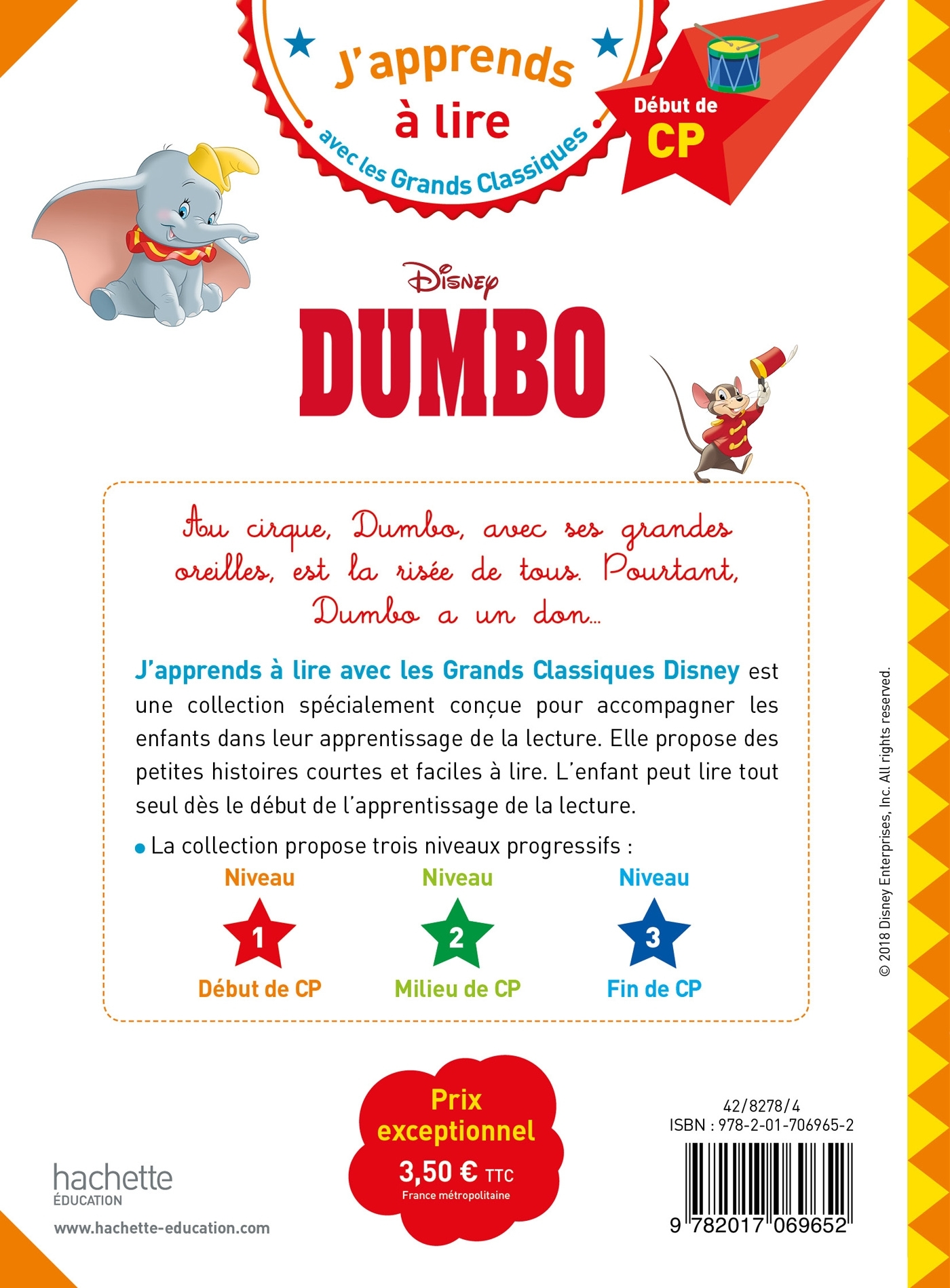 Disney - Dumbo, CP Niveau 1 - Isabelle Albertin - HACHETTE EDUC