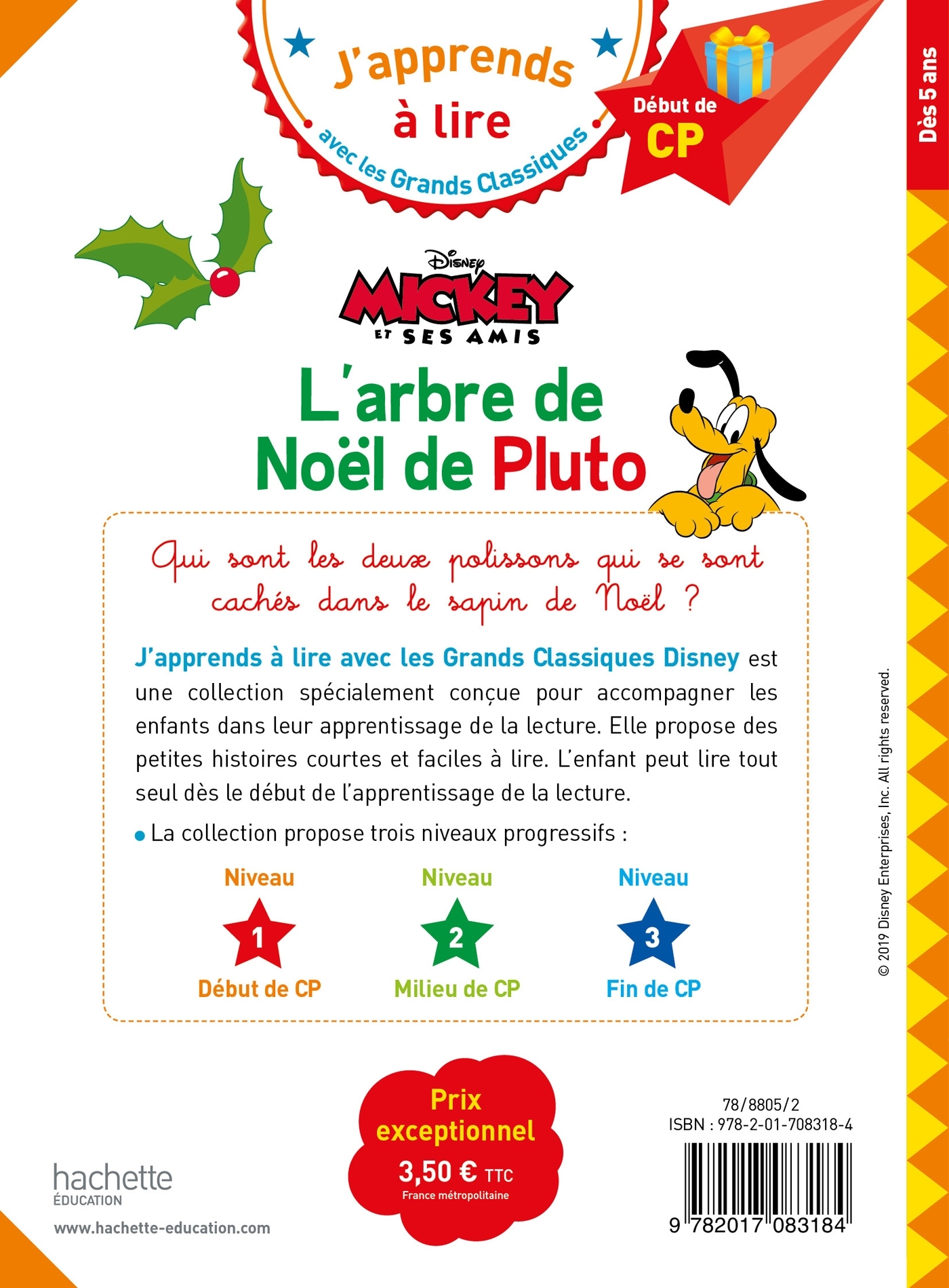 Disney - L'arbre de Noël de Pluto, CP Niveau 1 - Isabelle Albertin - HACHETTE EDUC