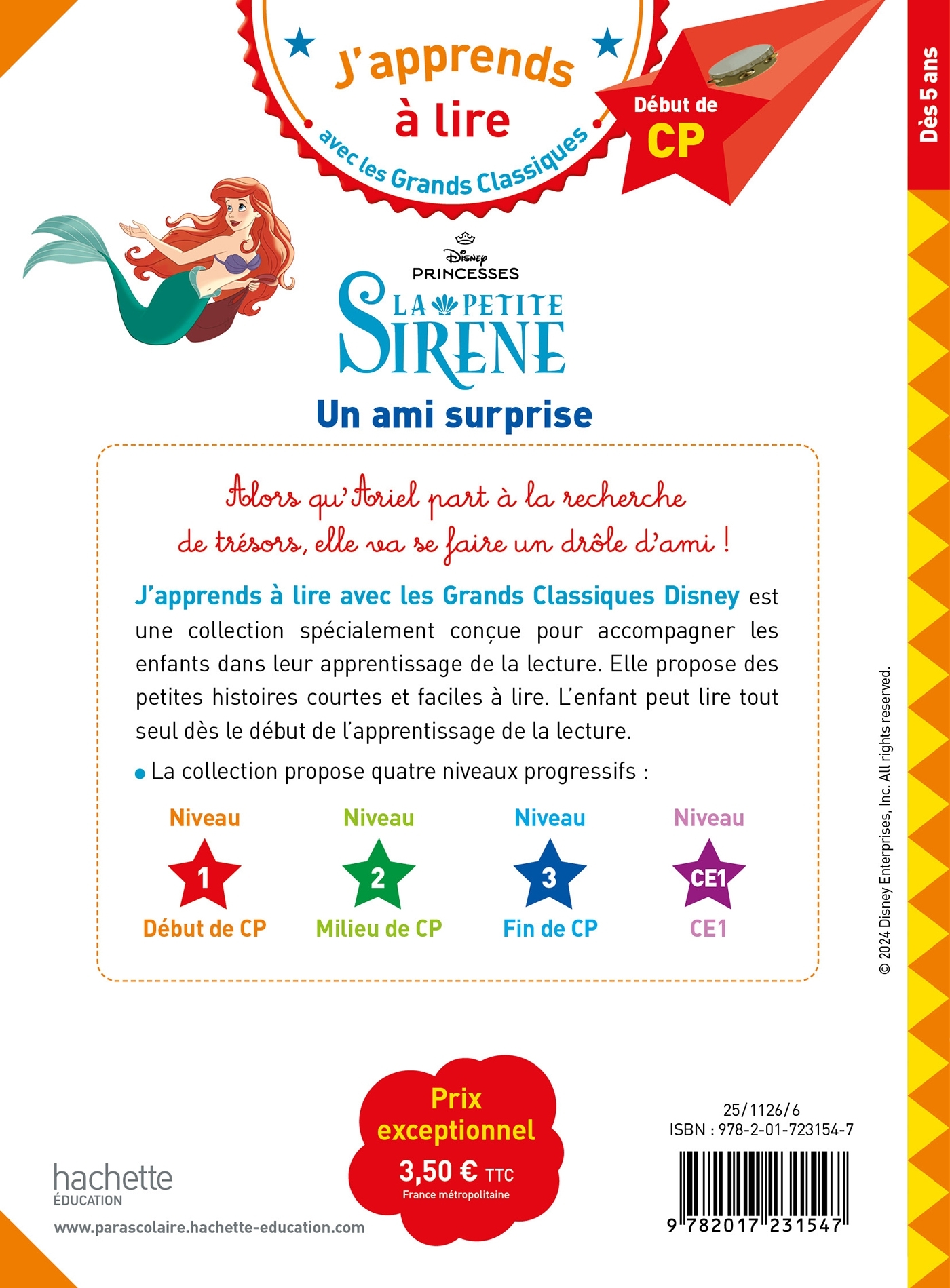 Disney - La petite sirène - Un ami surprise, CP Niveau 1 - Isabelle Albertin - HACHETTE EDUC