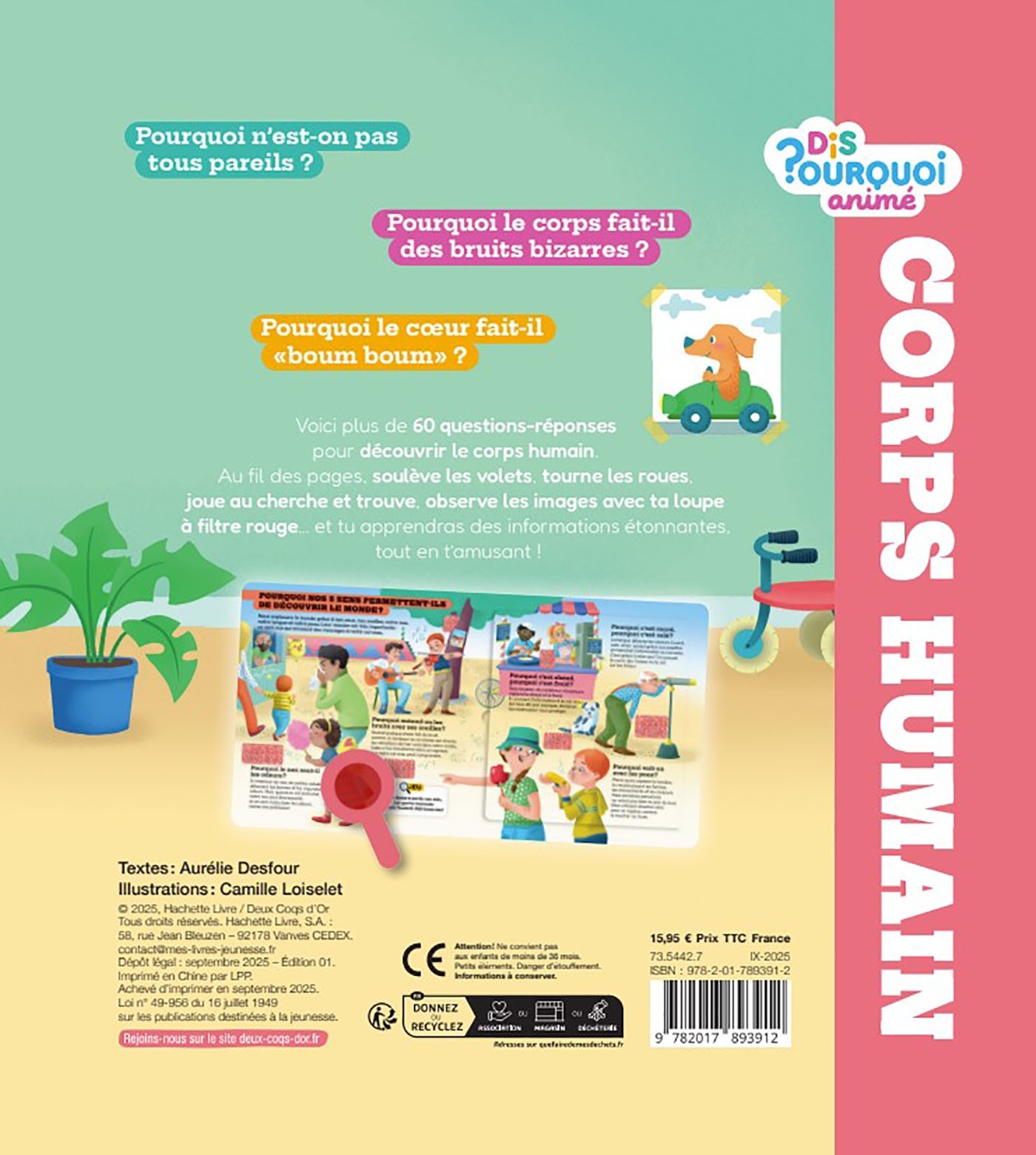 Dis pourquoi animé - le corps humain - Aurélie Desfour - DEUX COQS D OR