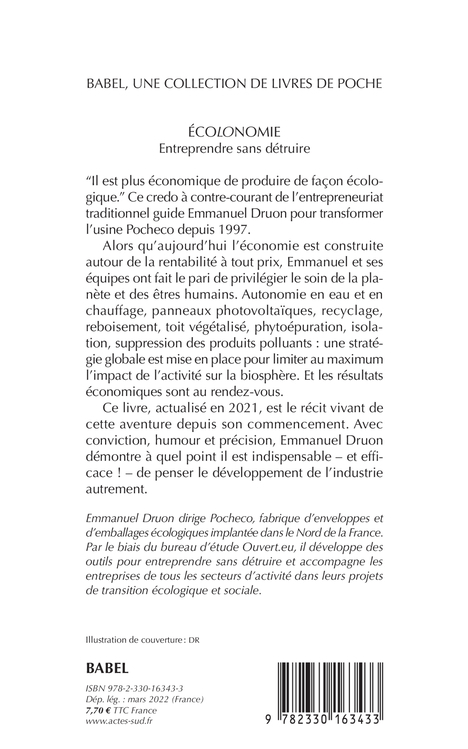 Écolonomie - Emmanuel Druon, Rob Hopkins - ACTES SUD