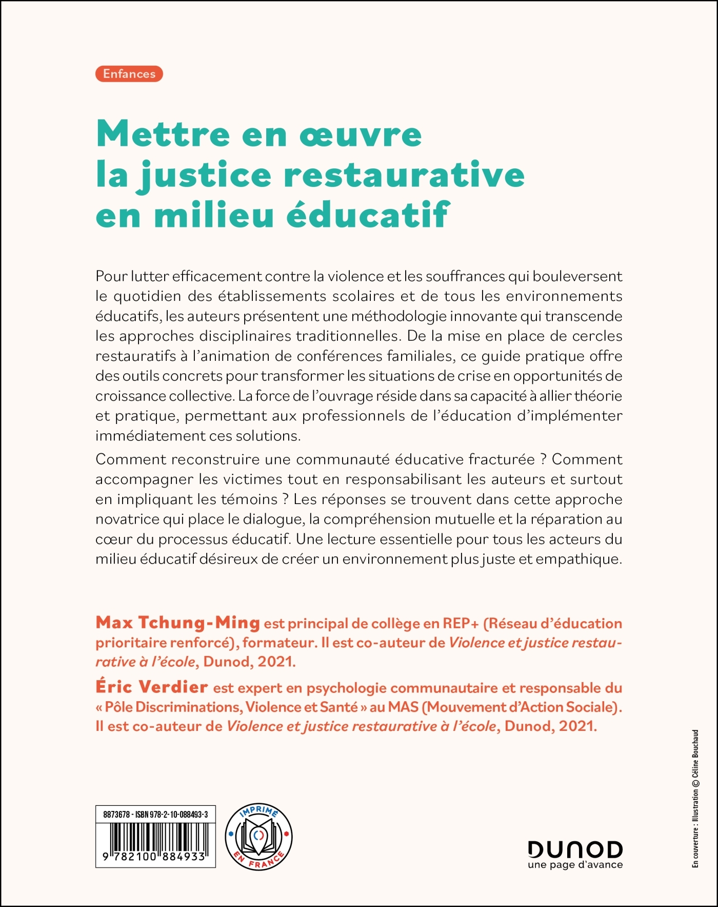 Mettre en oeuvre la justice restaurative en milieu éducatif - Max Tchung-Ming, Éric Verdier - DUNOD