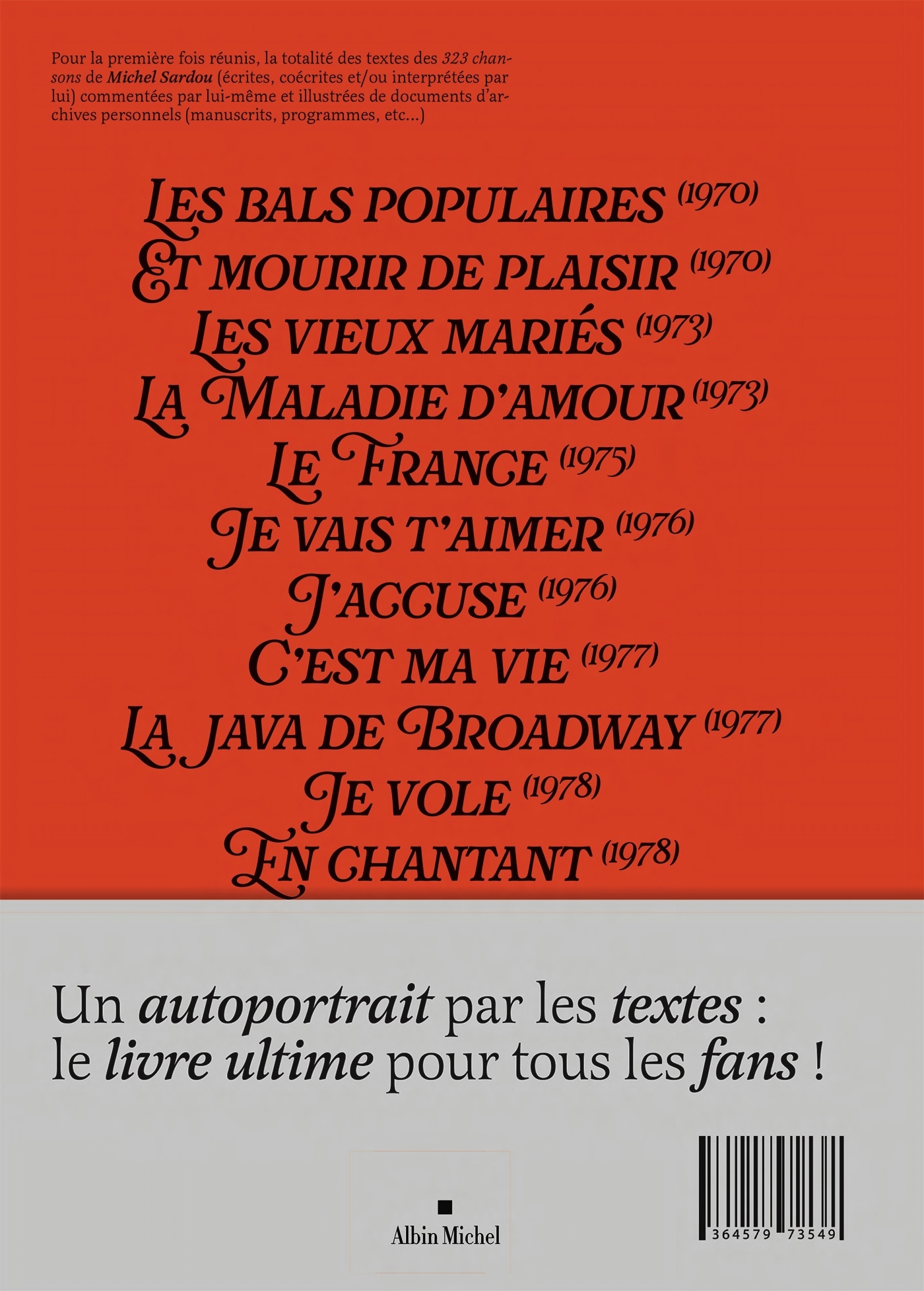 Michel Sardou, l'intégrale - Michel Sardou - ALBIN MICHEL