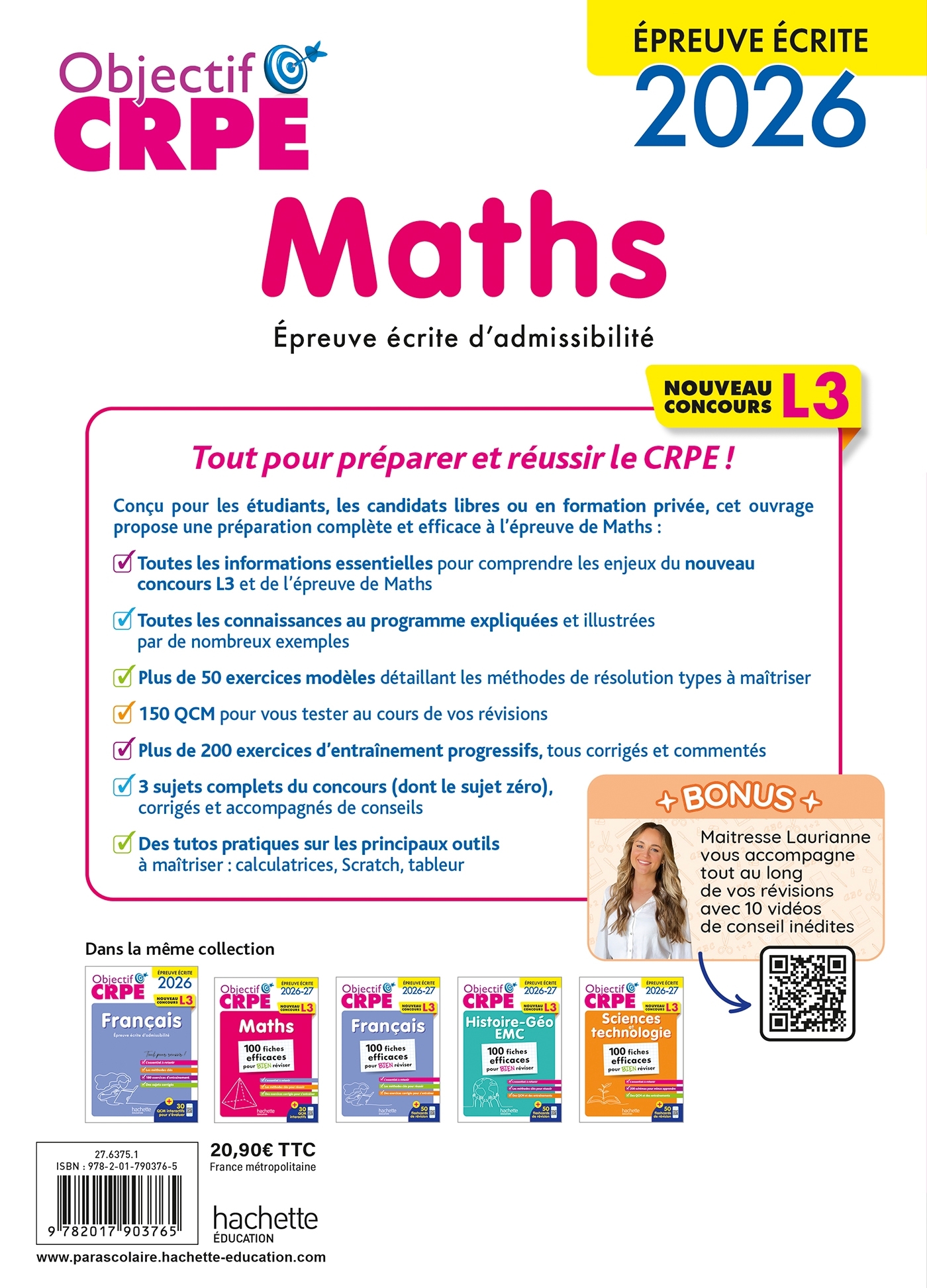 Objectif CRPE 2026-2027 - Maths - épreuve écrite d'admissibilité L3 - Érik Kermorvant, Emmanuelle Servat, Katia Odiot, Joseph Sansonetti, Jean-Christophe Tomasi - HACHETTE EDUC