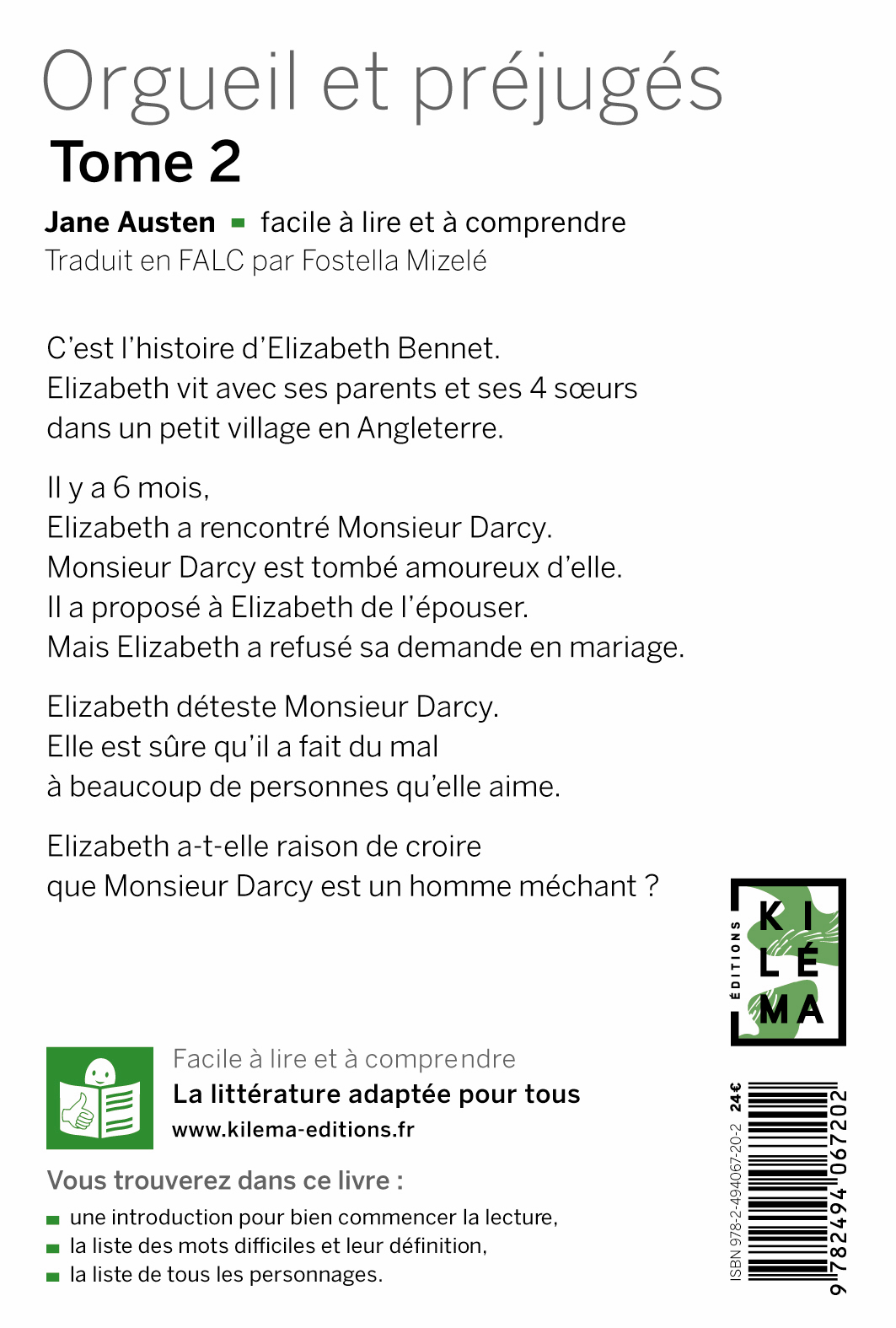 Orgueil et préjugés - tome 2 - Jane Austen - KILEMA