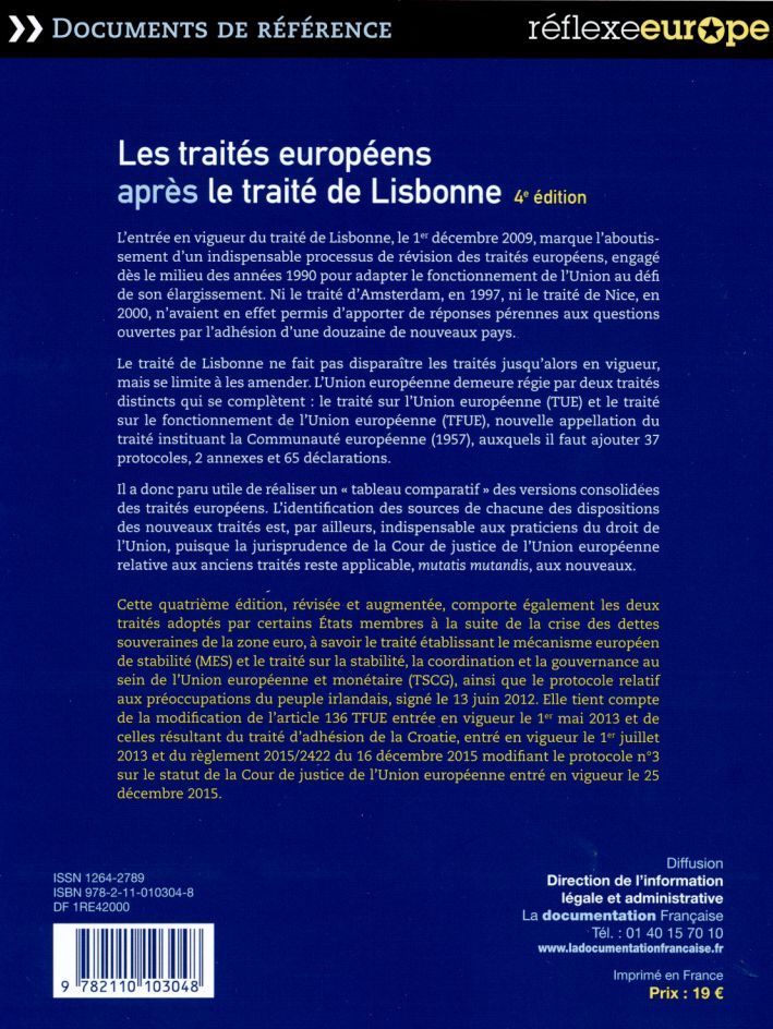 Les traités européens après le traité de Lisbonne -  La Documentation française,  Francois-Xavier Priollaud, Jean-Marie Monnier, David Siritzky - DOC FRANCAISE