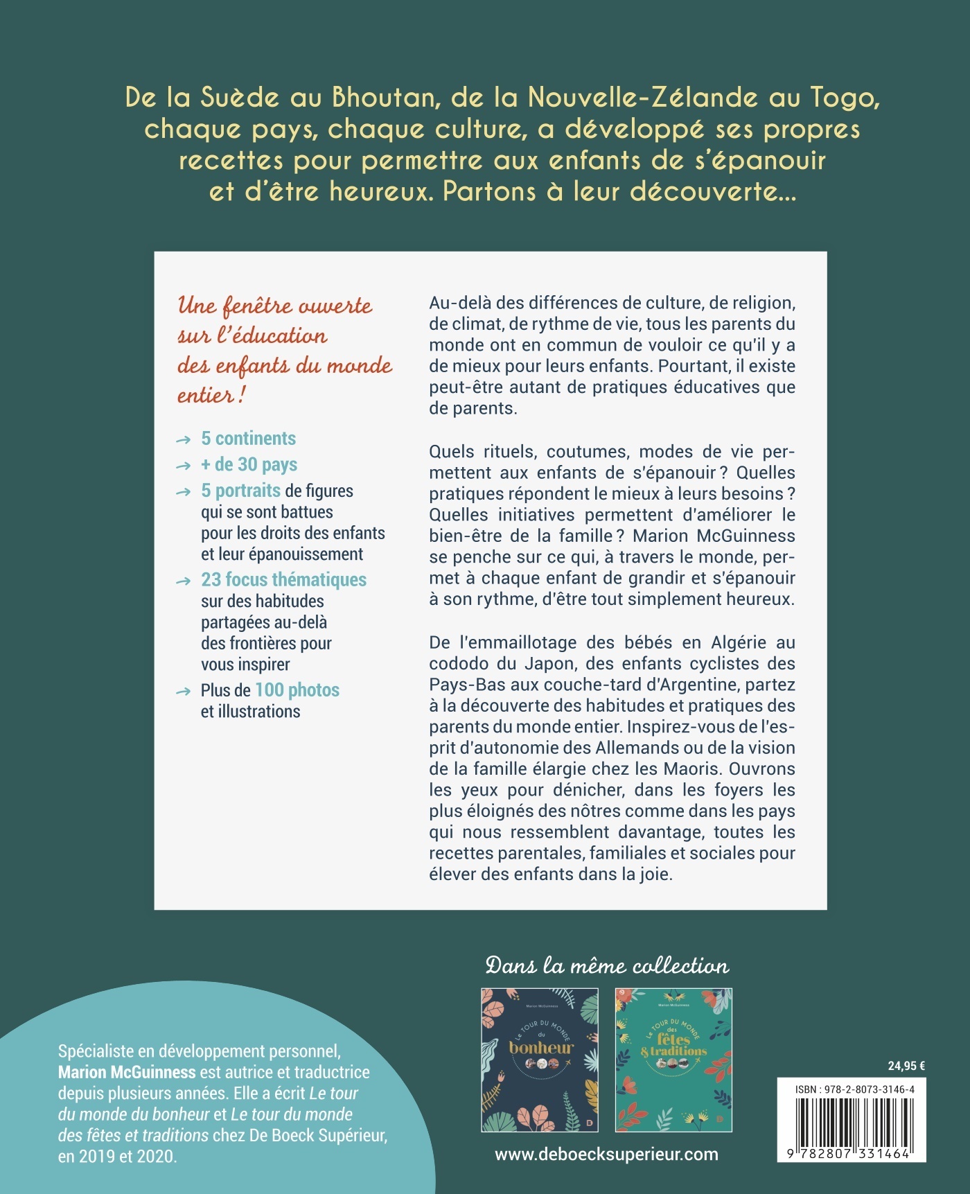 Le tour du monde des enfants heureux - Marion McGuinness - DE BOECK SUP