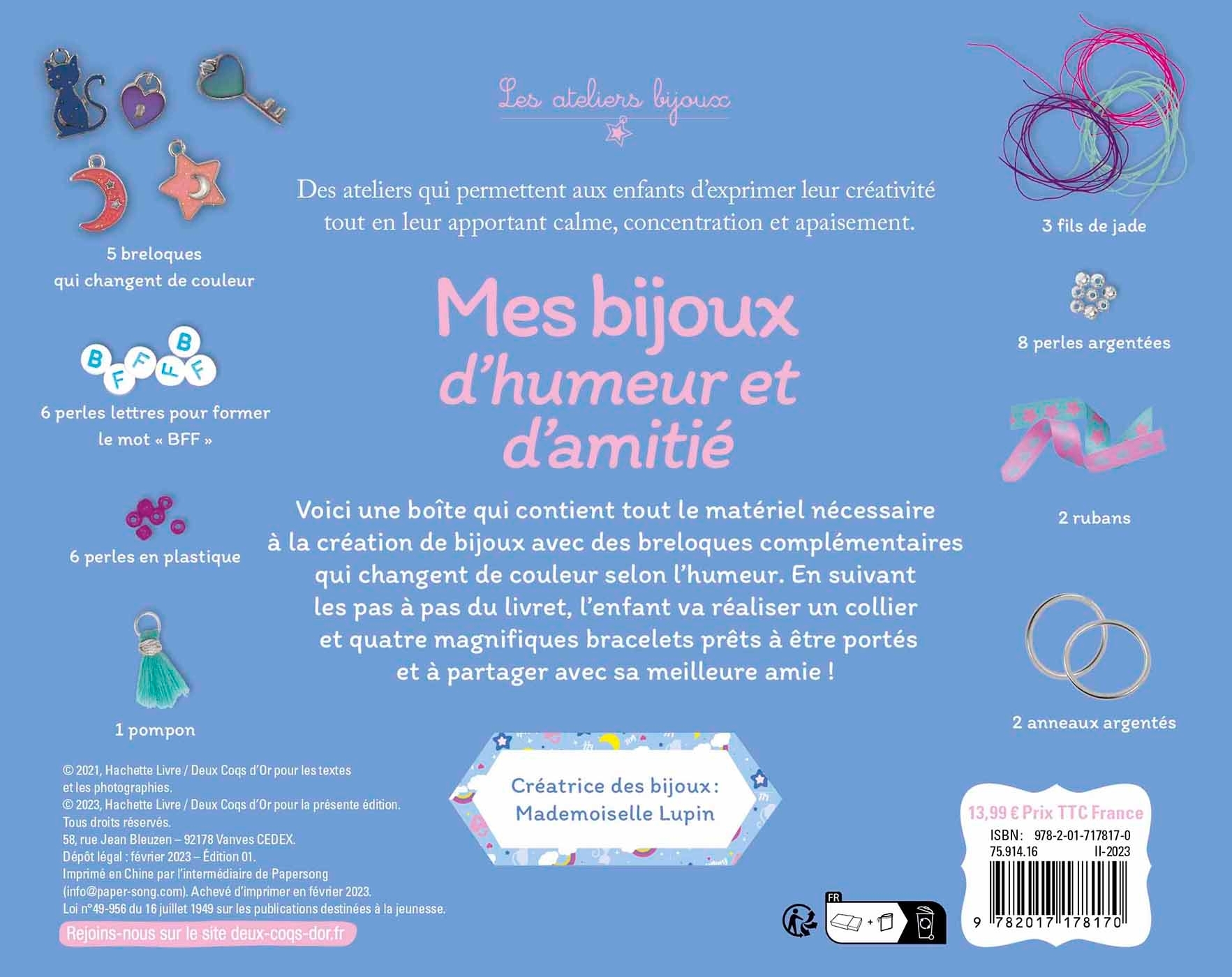 Mes bijoux d'humeur et d'amitié - coffret avec accessoires - Fanny Delahaye - DEUX COQS D OR