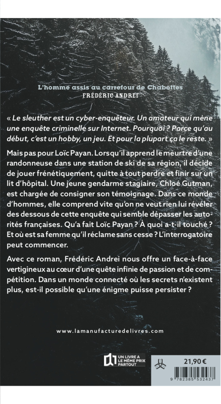 L'Homme assis au carrefour de Chabottes - Frédéric Andrei - MANUFACTURE LIV