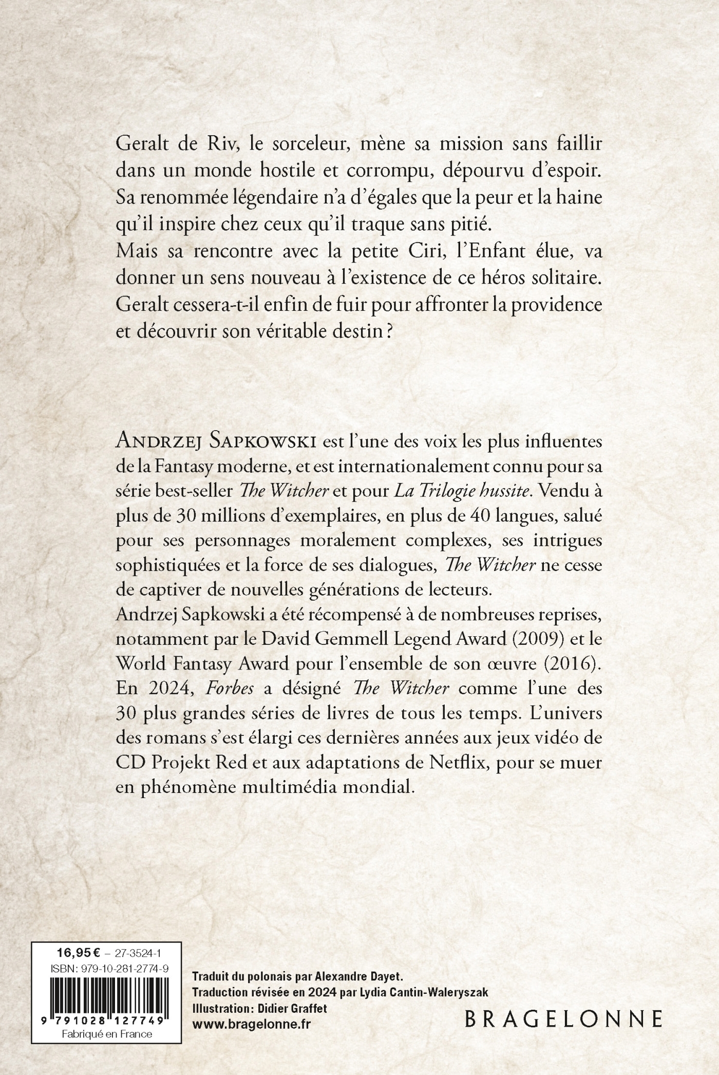 Sorceleur (Witcher), T2 : L'Épée de la providence (traduction révisée) - Andrzej Sapkowski - BRAGELONNE