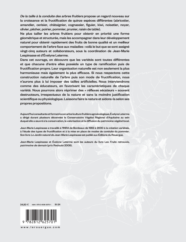 De la taille à la conduite des arbres fruitiers - Evelyne Leterme, Jean-marie Lespinasse - ROUERGUE