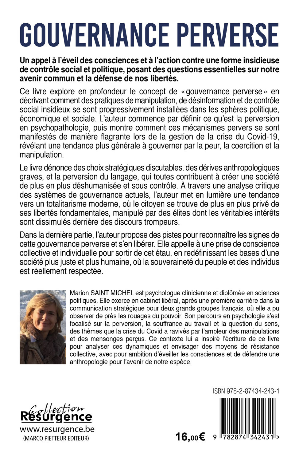 Gouvernance perverse - La décoder, s'en libérer - Marion St Michel, Marion Saint Michel - M PIETTEUR