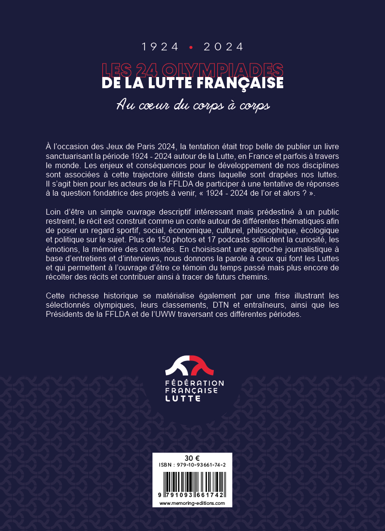 LES 24 OLYMPIADES DE LA LUTTE FRANÇAISE -  - MEMORING ED