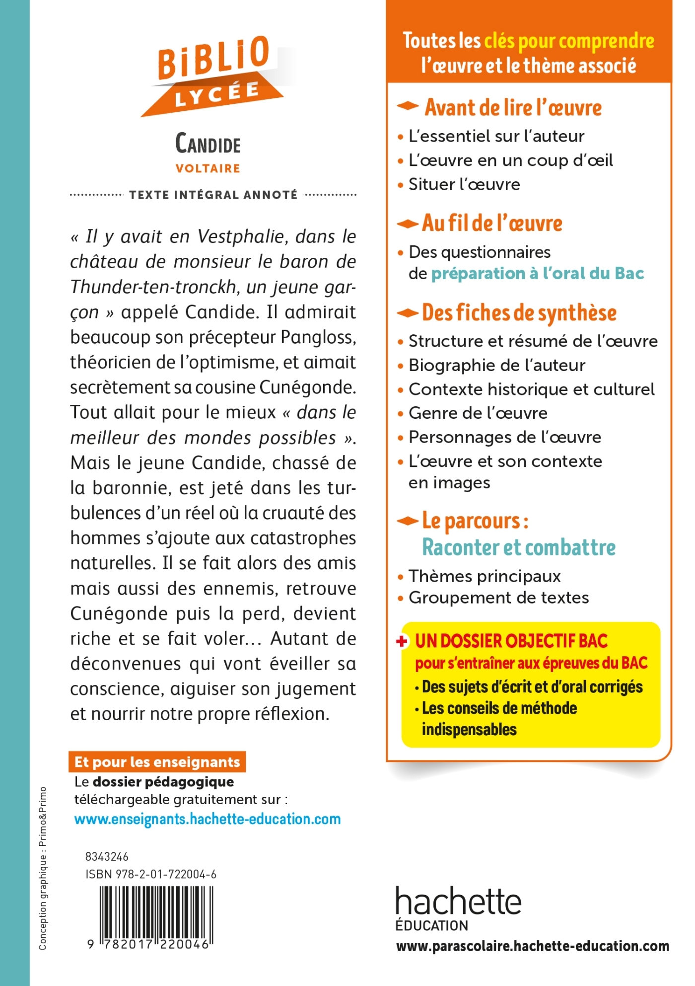 Bibliolycée - Candide, Voltaire -  Voltaire, Sylvie Beauthier - HACHETTE EDUC