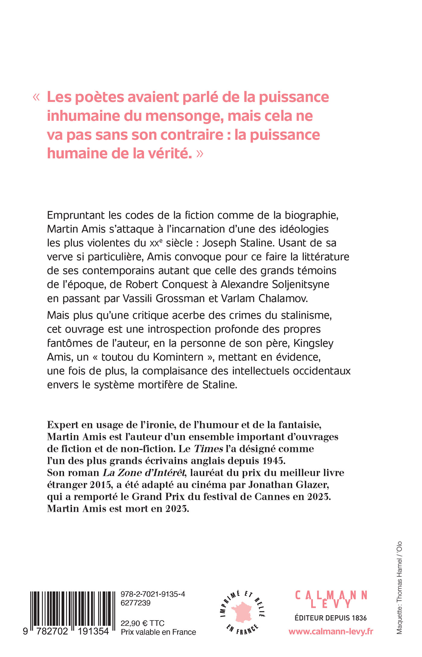 Koba la terreur - Martin Amis - CALMANN-LEVY