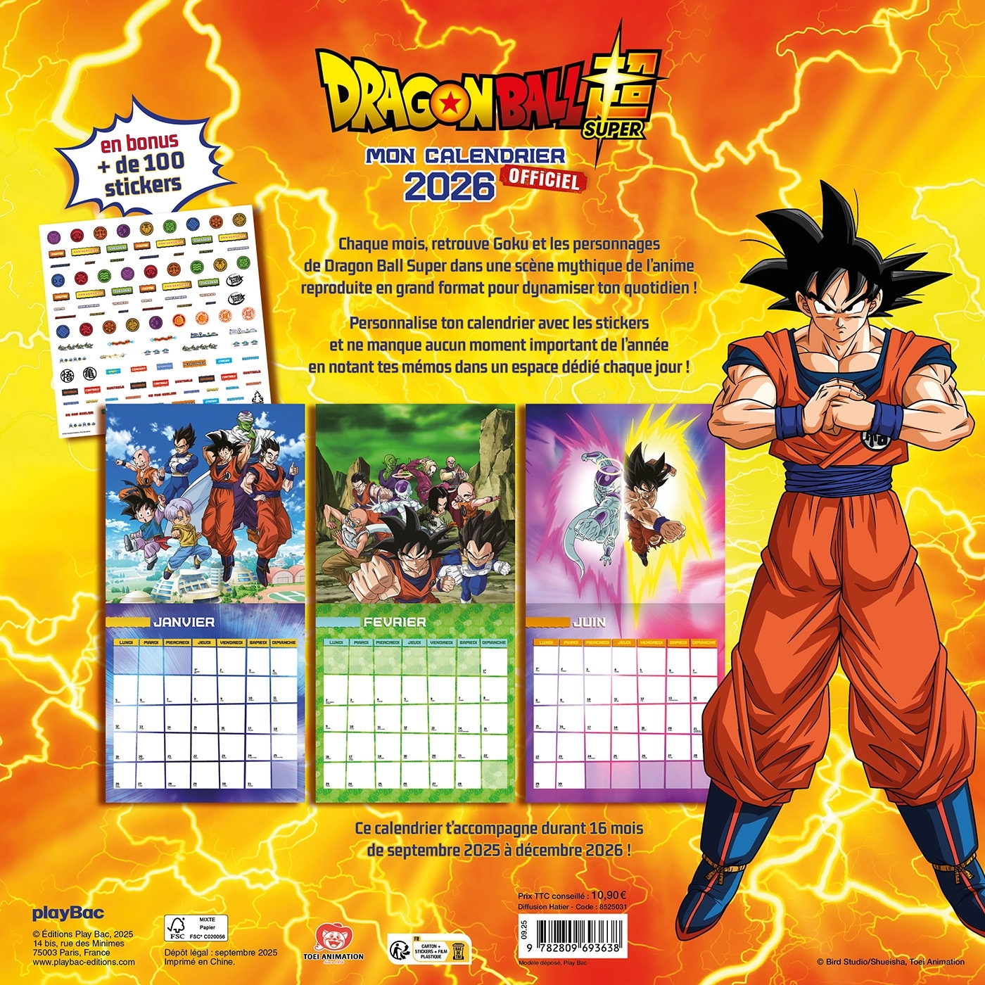 Mon calendrier officiel - Dragon Ball Super 2026 (de sept. 2025 à déc. 2026) - ERICK ALEXANDERSON ROSAS - PLAY BAC