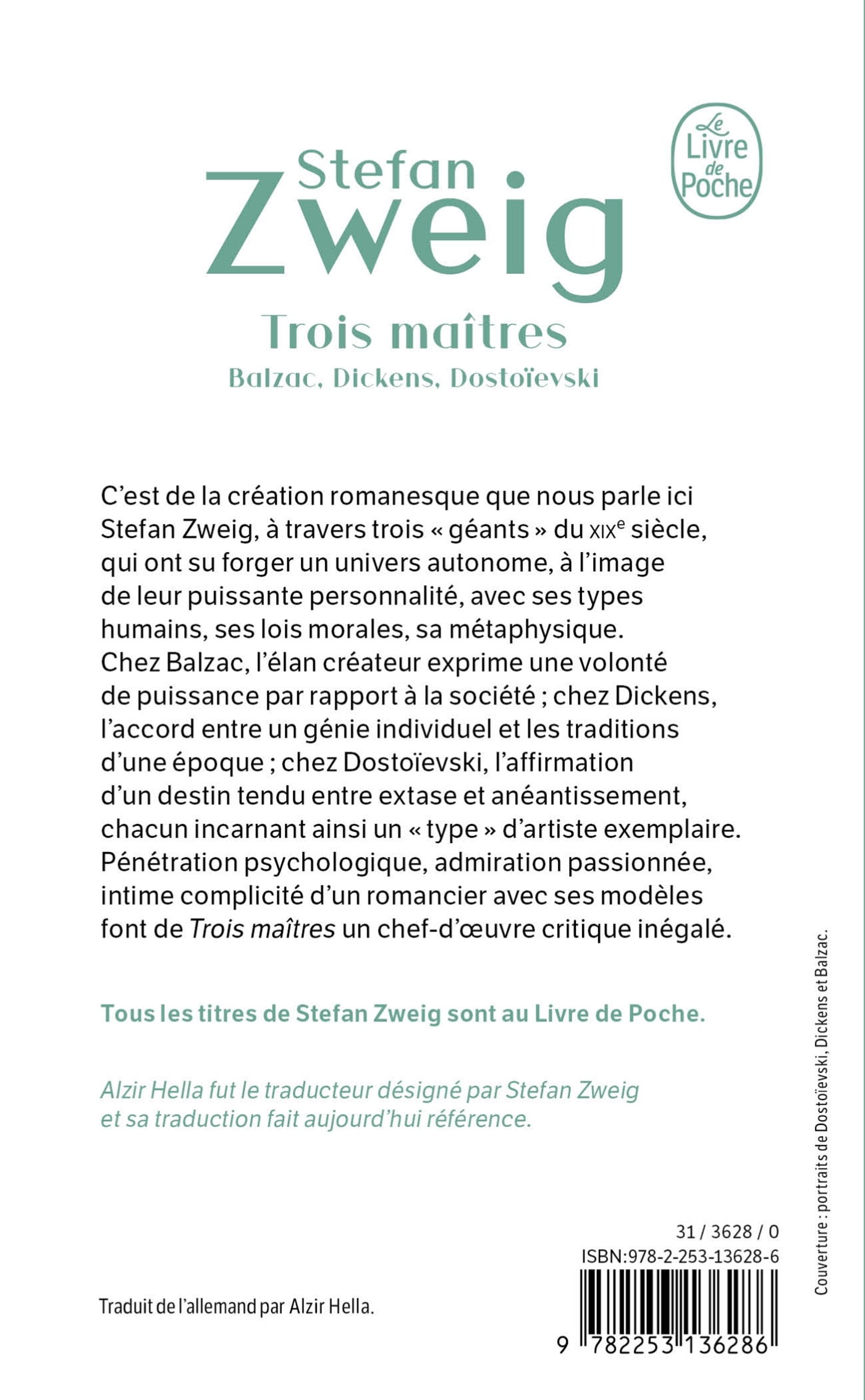 Trois maîtres - Stefan Zweig - LGF