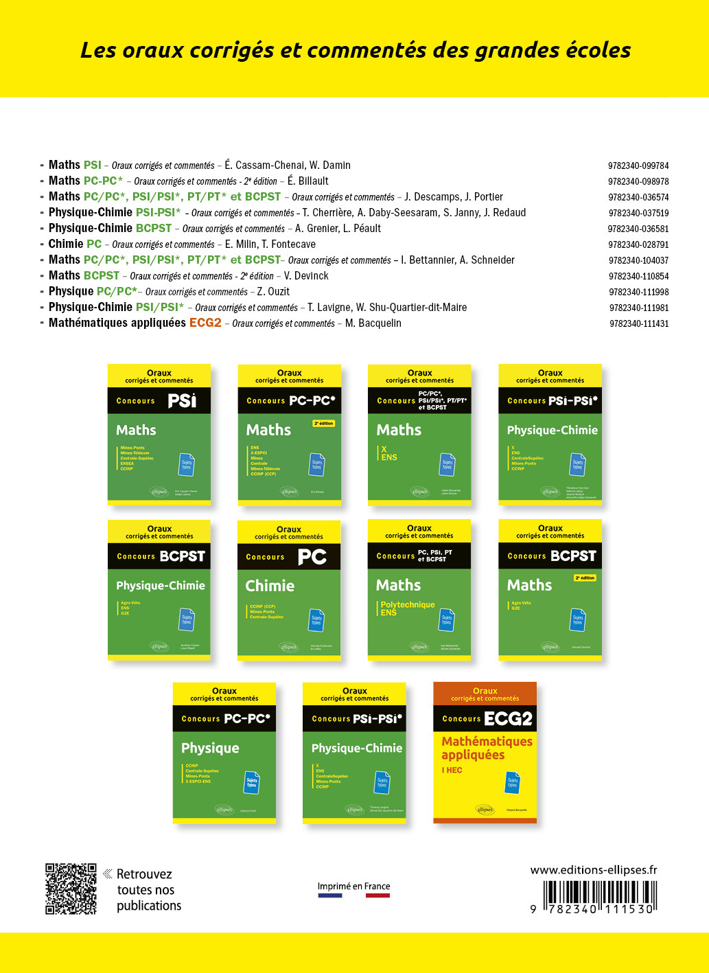 Oraux corrigés et commentés de Biologie - BCPST - Jonathan Faivre, Charlotte Pathenay - ELLIPSES