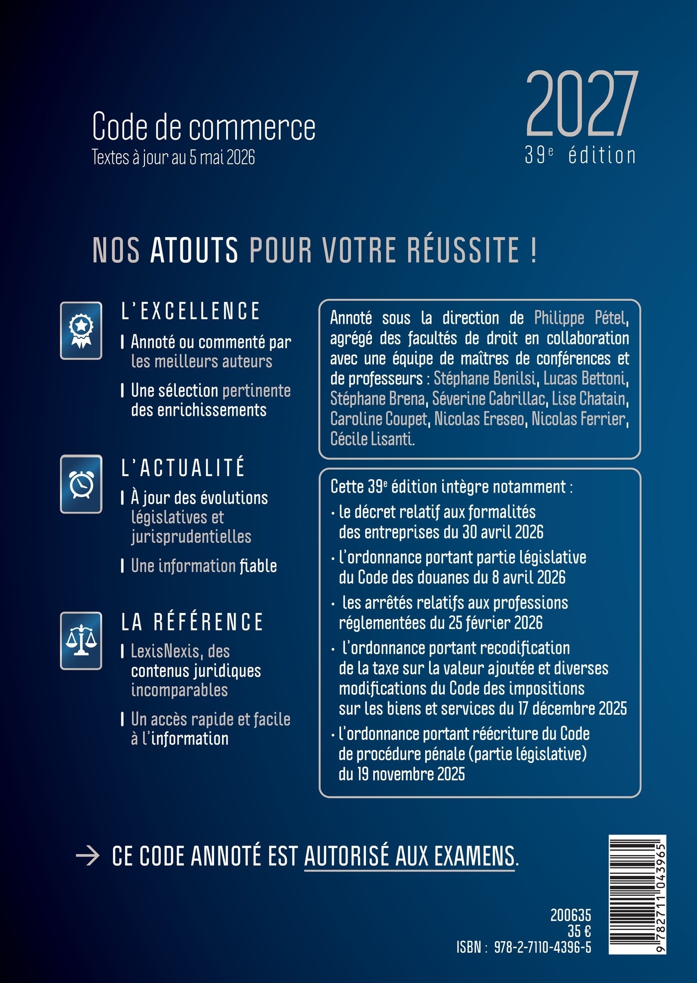 Code de commerce 2027 - Philippe Pétel (sous dir.),   - LEXISNEXIS
