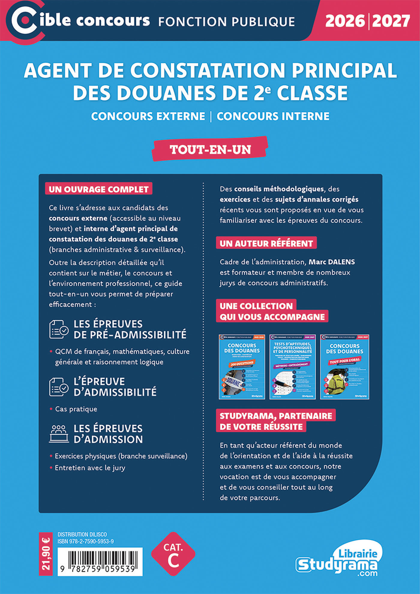 Agent de constatation principal des douanes de 2e classe – Tout-en-un - Marc Dalens - STUDYRAMA