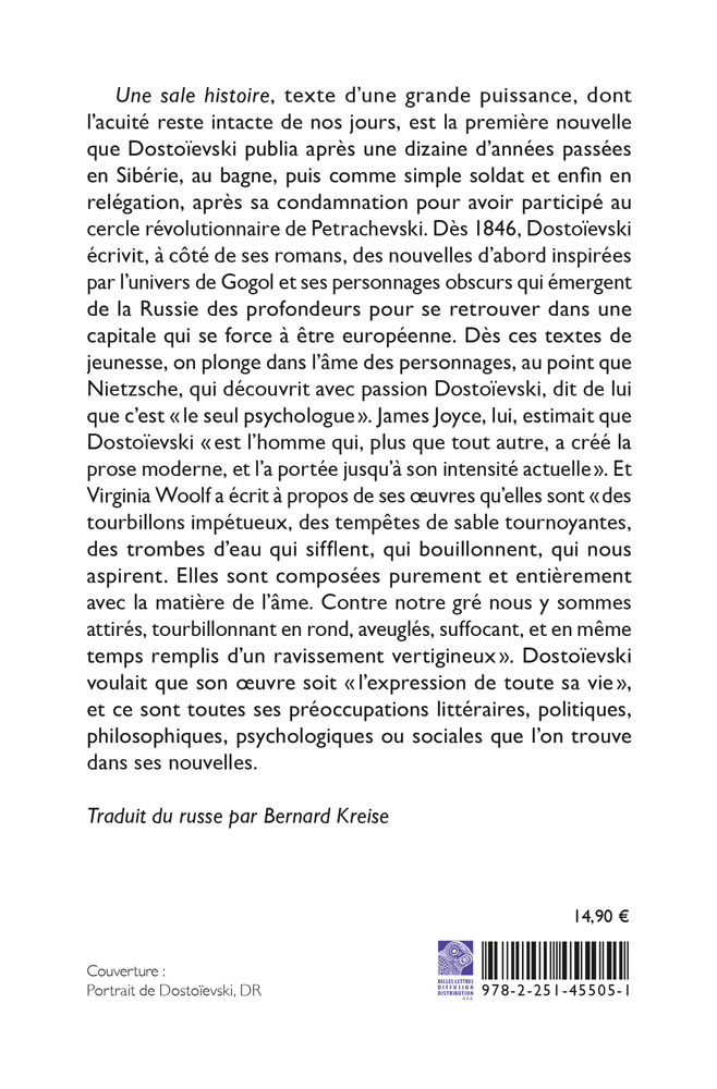 Une sale histoire - Fiodor Dostoïevski - BELLES LETTRES