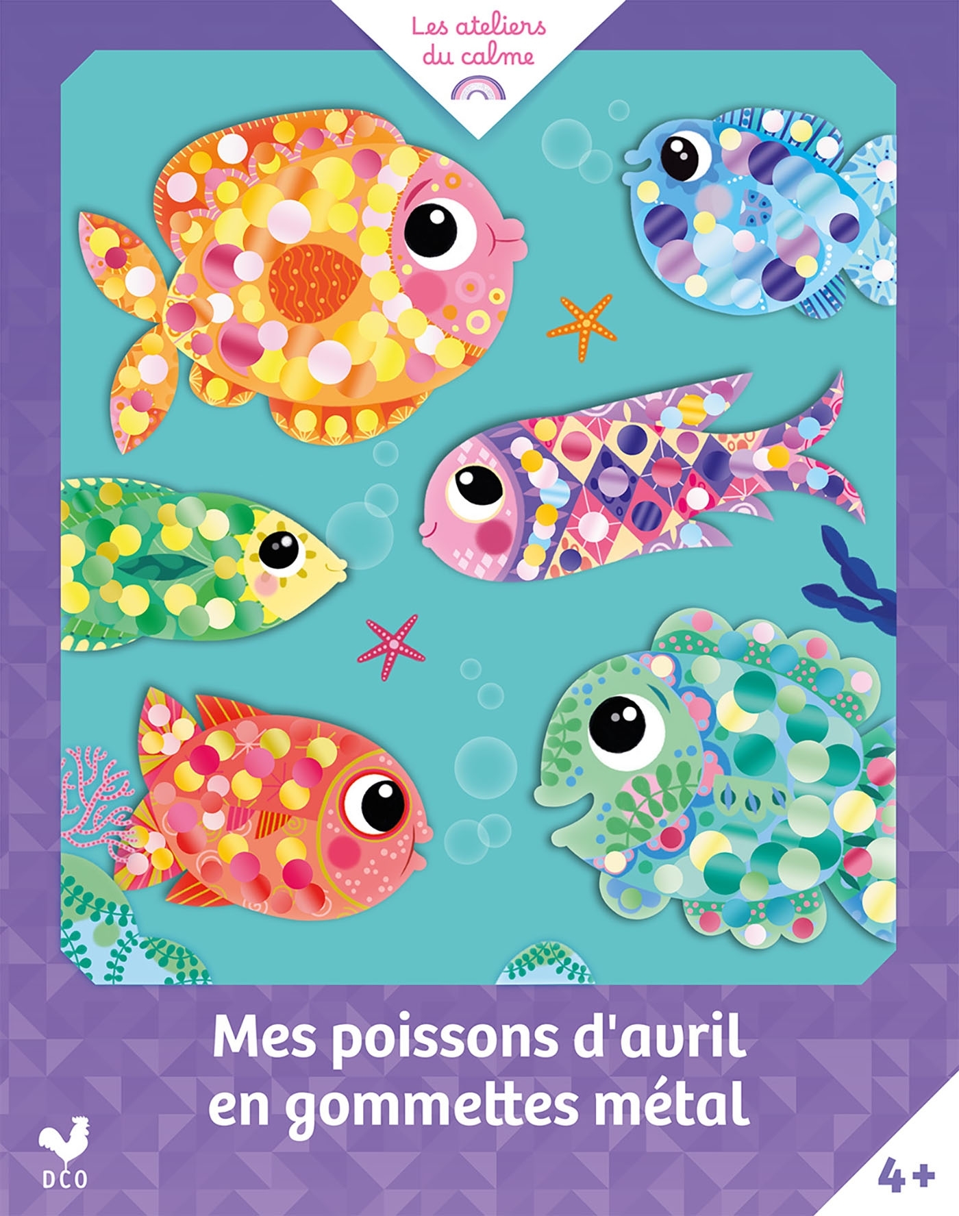 Mes poissons d'avril en gommettes métal - pochette avec accessoires -  - DEUX COQS D OR