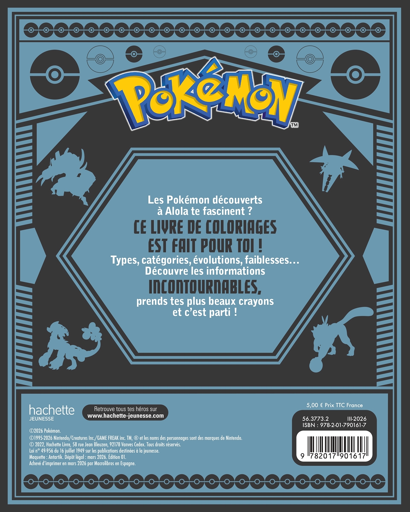 Pokémon - Pokedex à colorier Alola - ERICK ALEXANDERSON ROSAS,   - HACHETTE JEUN.
