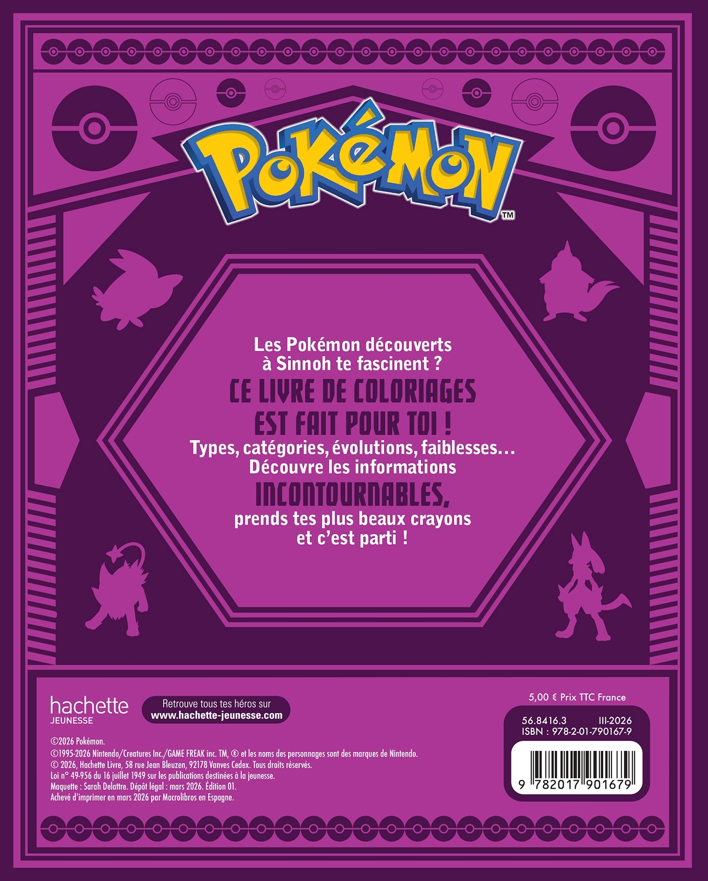 Pokémon - Pokedex à colorier Sinnoh - ERICK ALEXANDERSON ROSAS,   - HACHETTE JEUN.