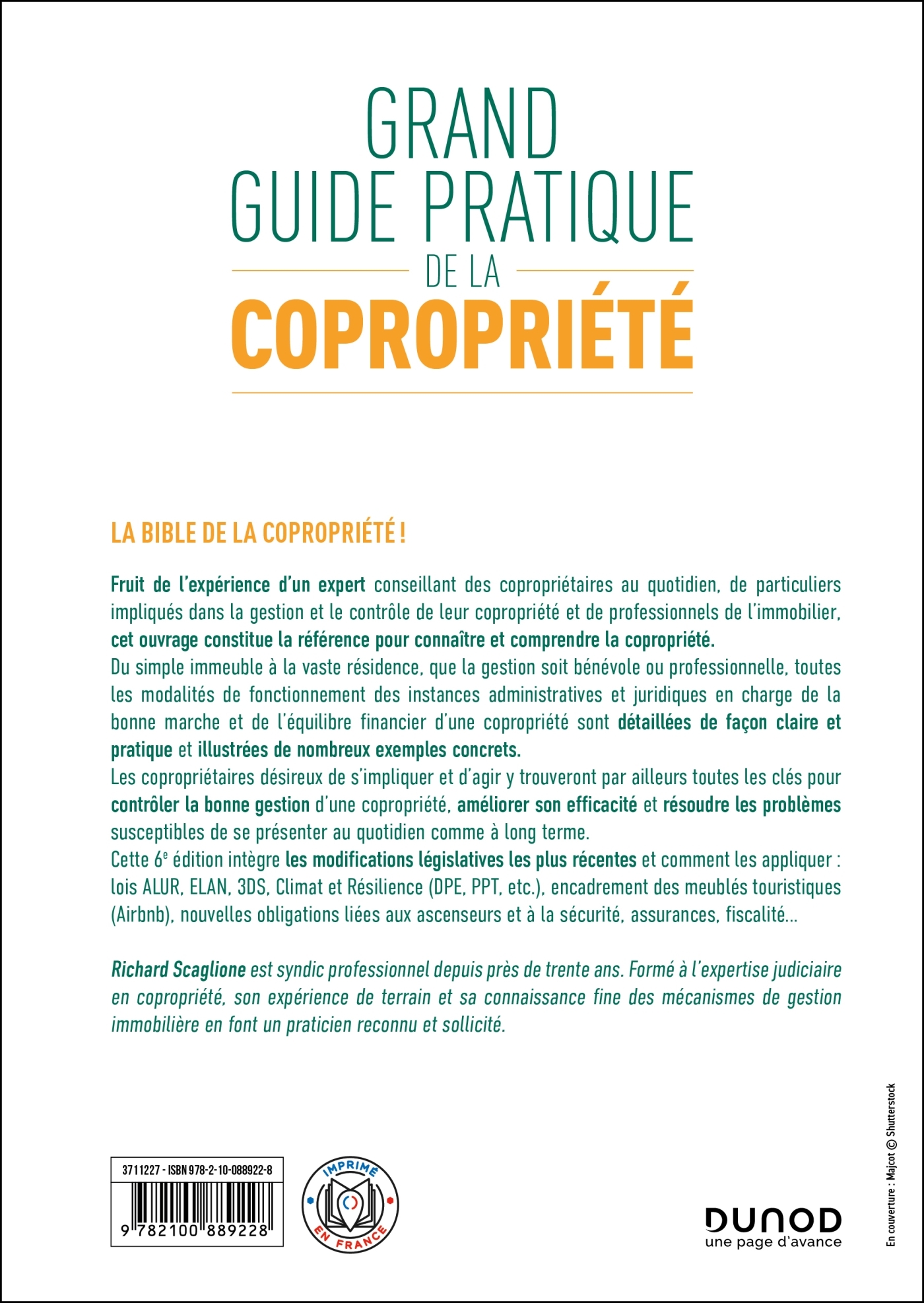 Grand guide pratique de la copropriété - 6e éd. - Richard Scaglione - DUNOD
