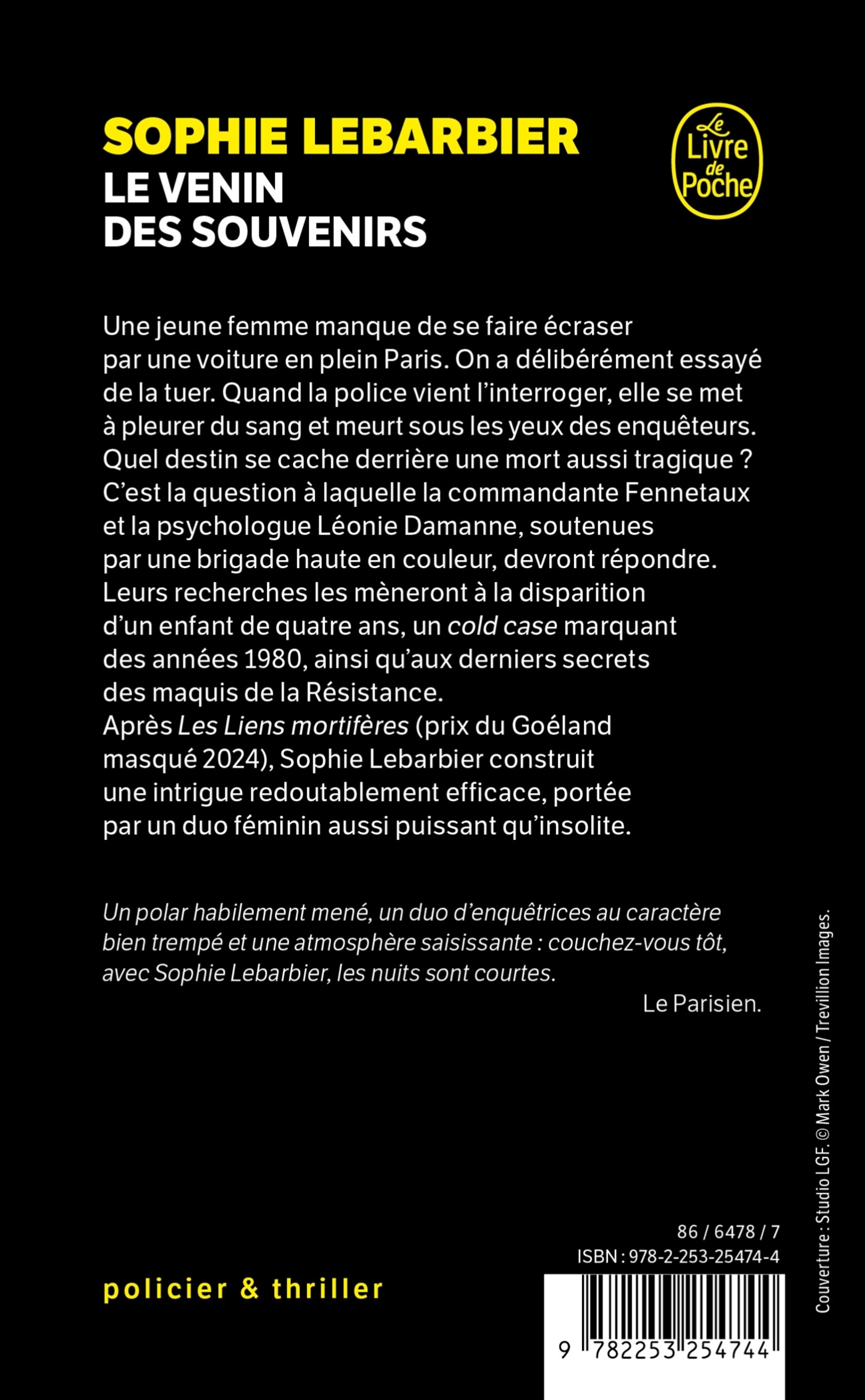 Le Venin des souvenirs - Sophie Lebarbier - LGF