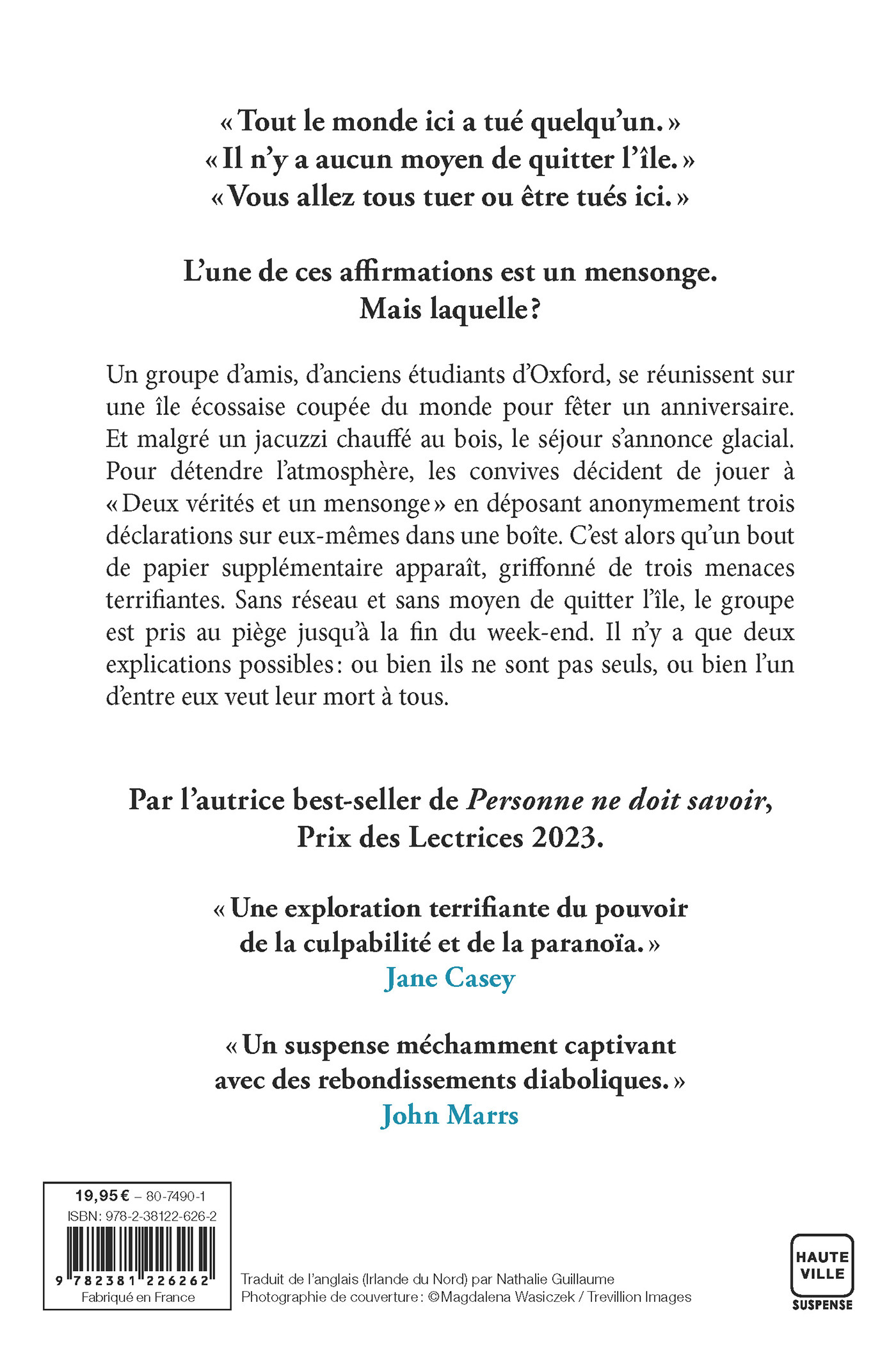 Deux Vérités, Un Mensonge - Claire McGowan - HAUTEVILLE