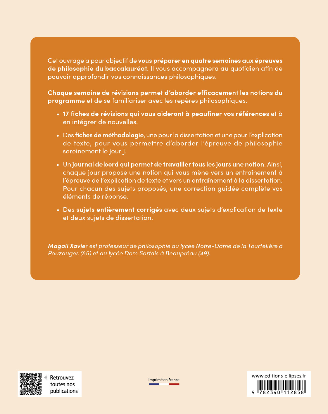 4 semaines pour réussir les épreuves de Philosophie - Magali Xavier - ELLIPSES
