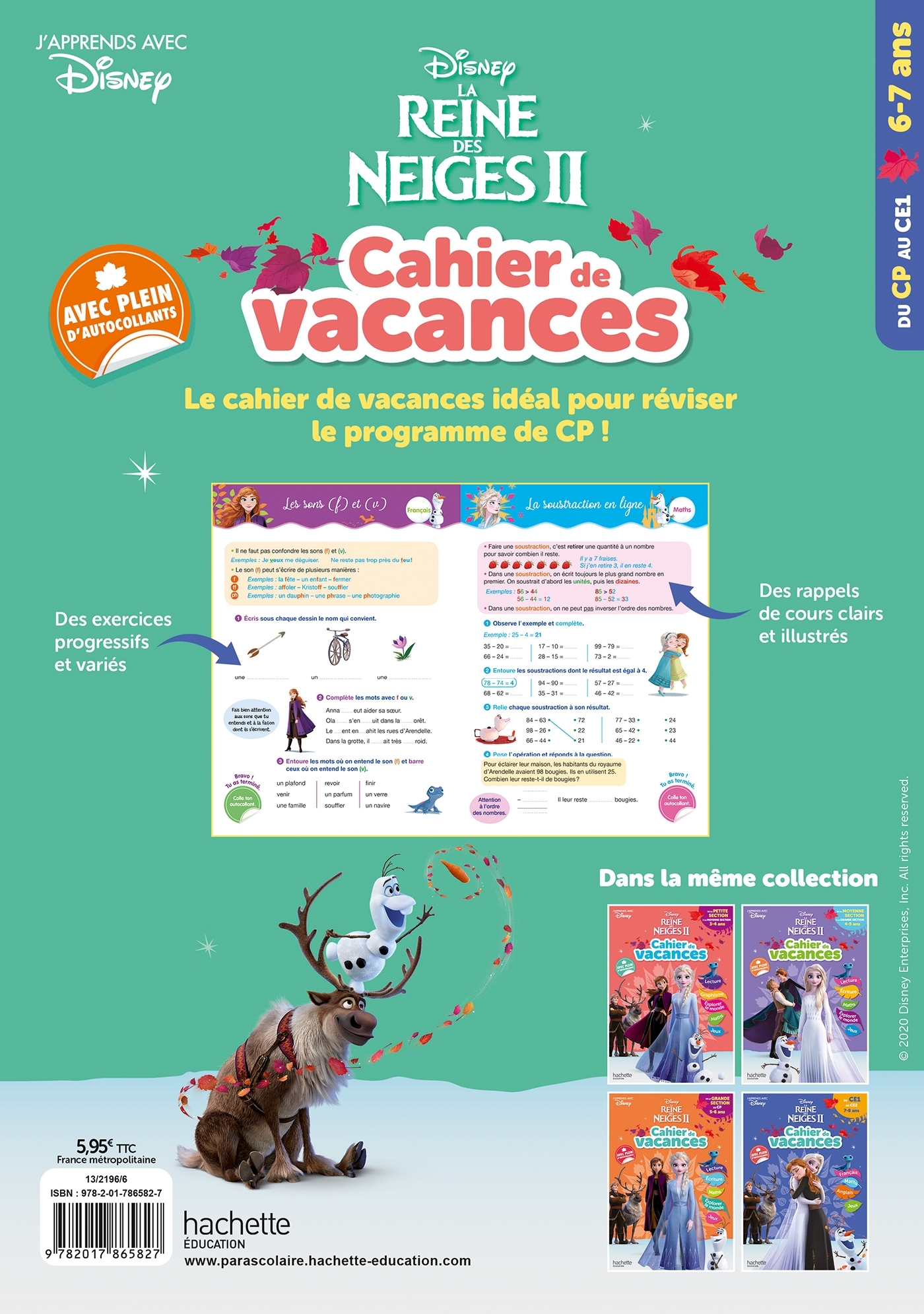 Disney - La Reine des Neiges - Du CP au CE1 - Cahier de vacances 2026 - Daniel Berlion, Joanna Le May, Julie Pelloille - HACHETTE EDUC